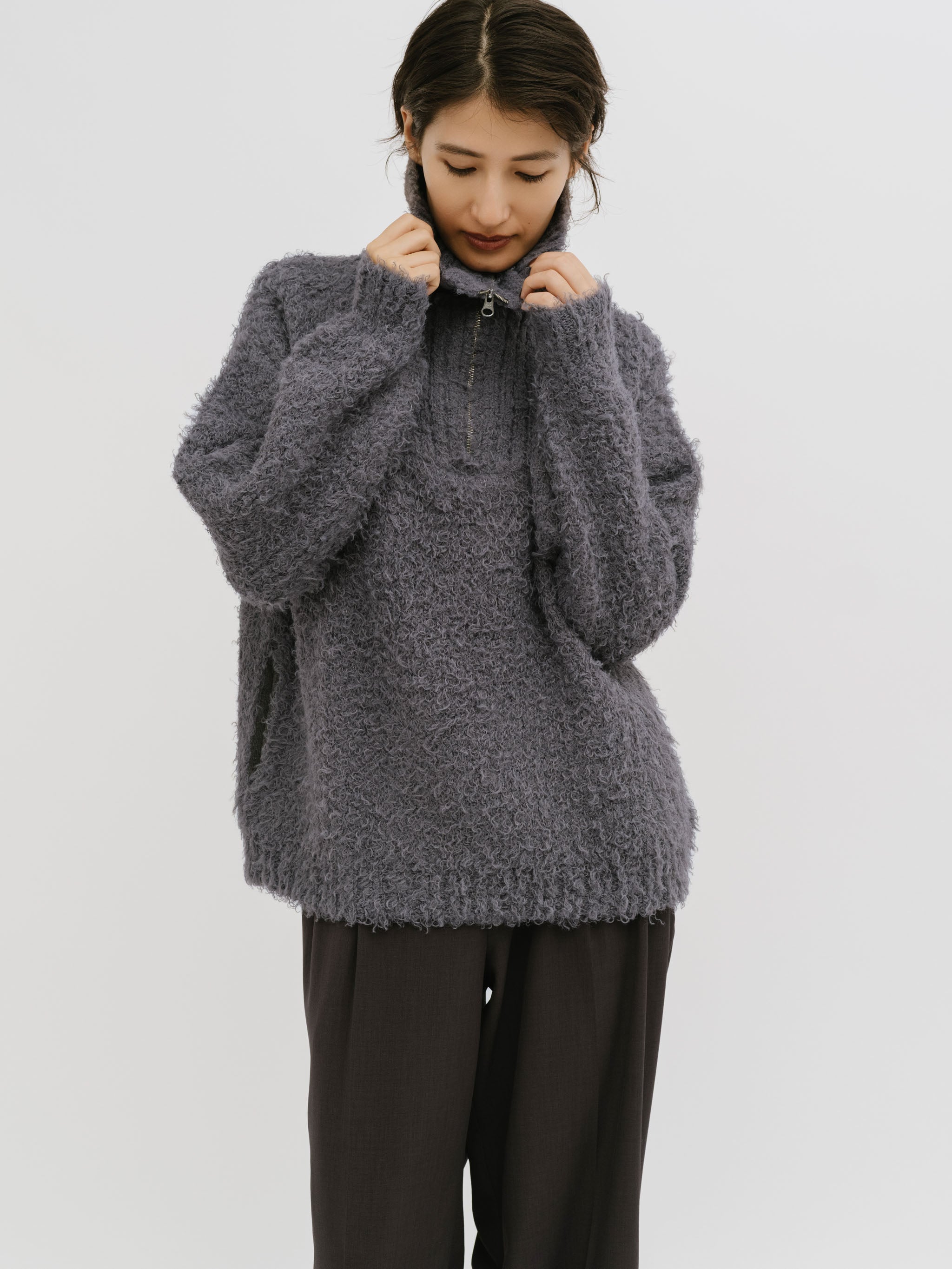 cloud loop zip knit