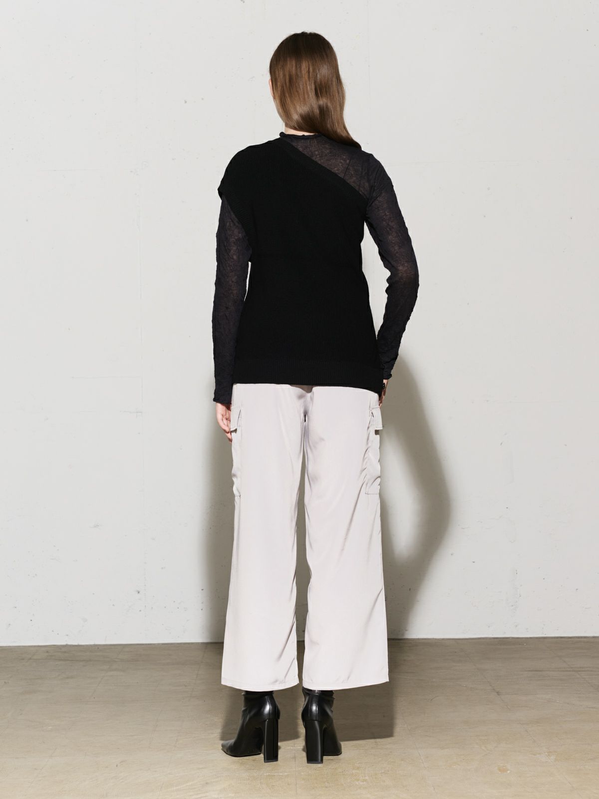 ワンショルダーハーフカーディガントップス(4-1060)