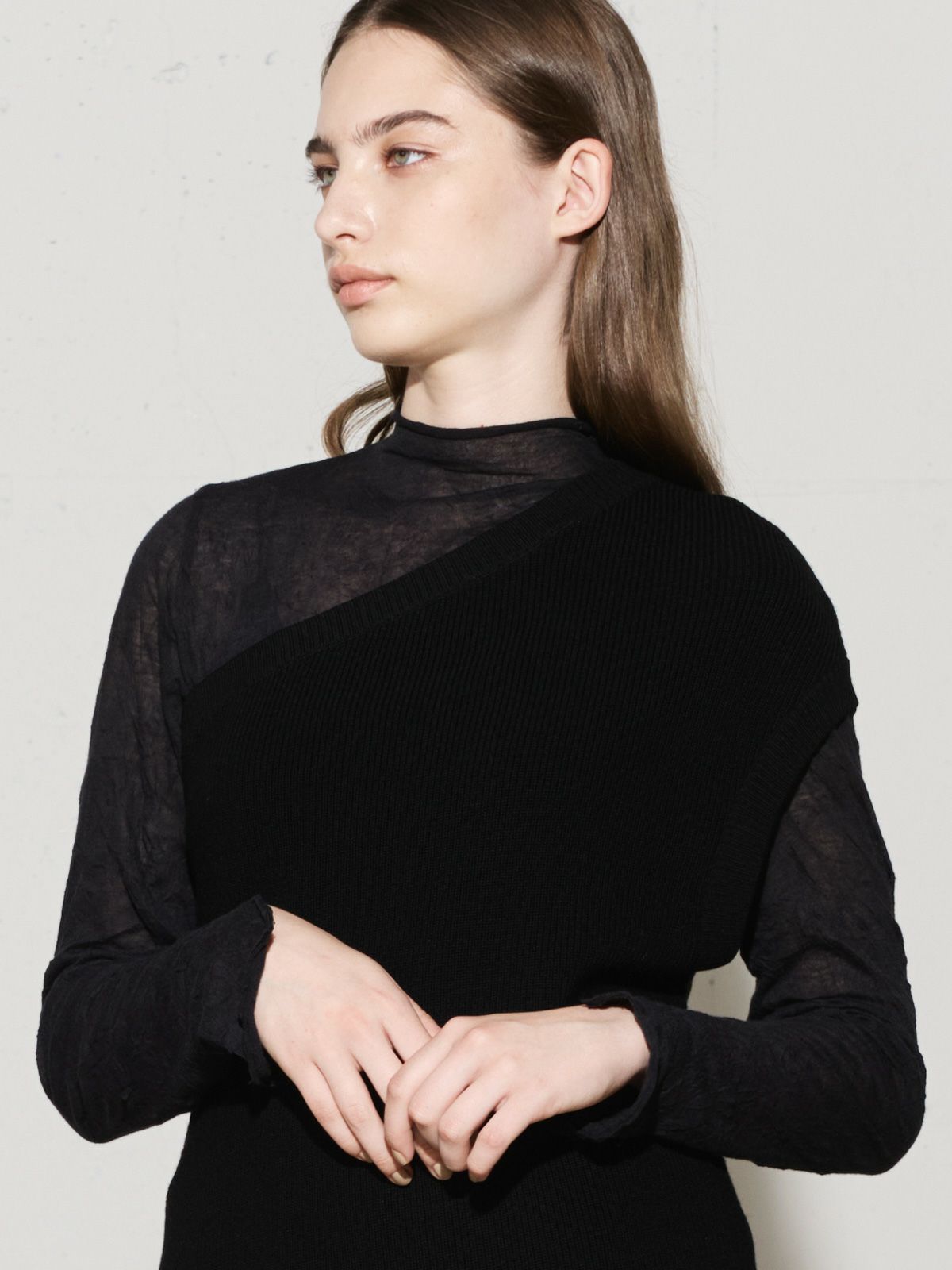 ワンショルダーハーフカーディガントップス(4-1060)