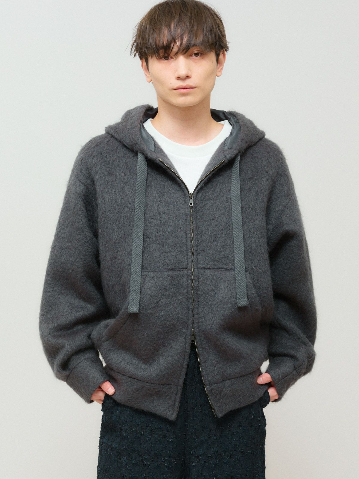 shaggy zip up hoodie