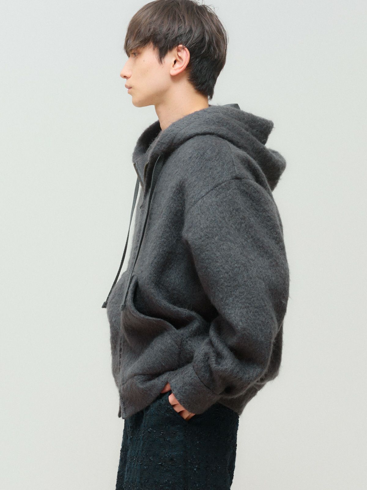 shaggy zip up hoodie