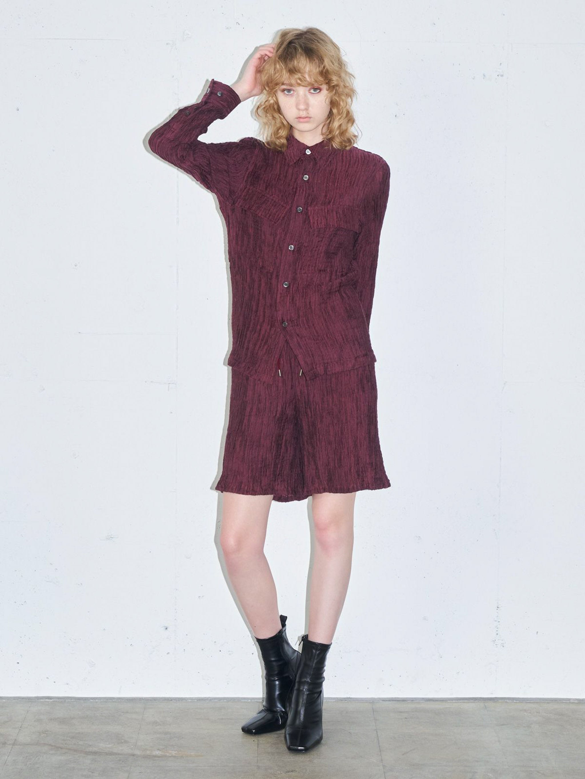 クレープジャカードシャツ(3-1069)