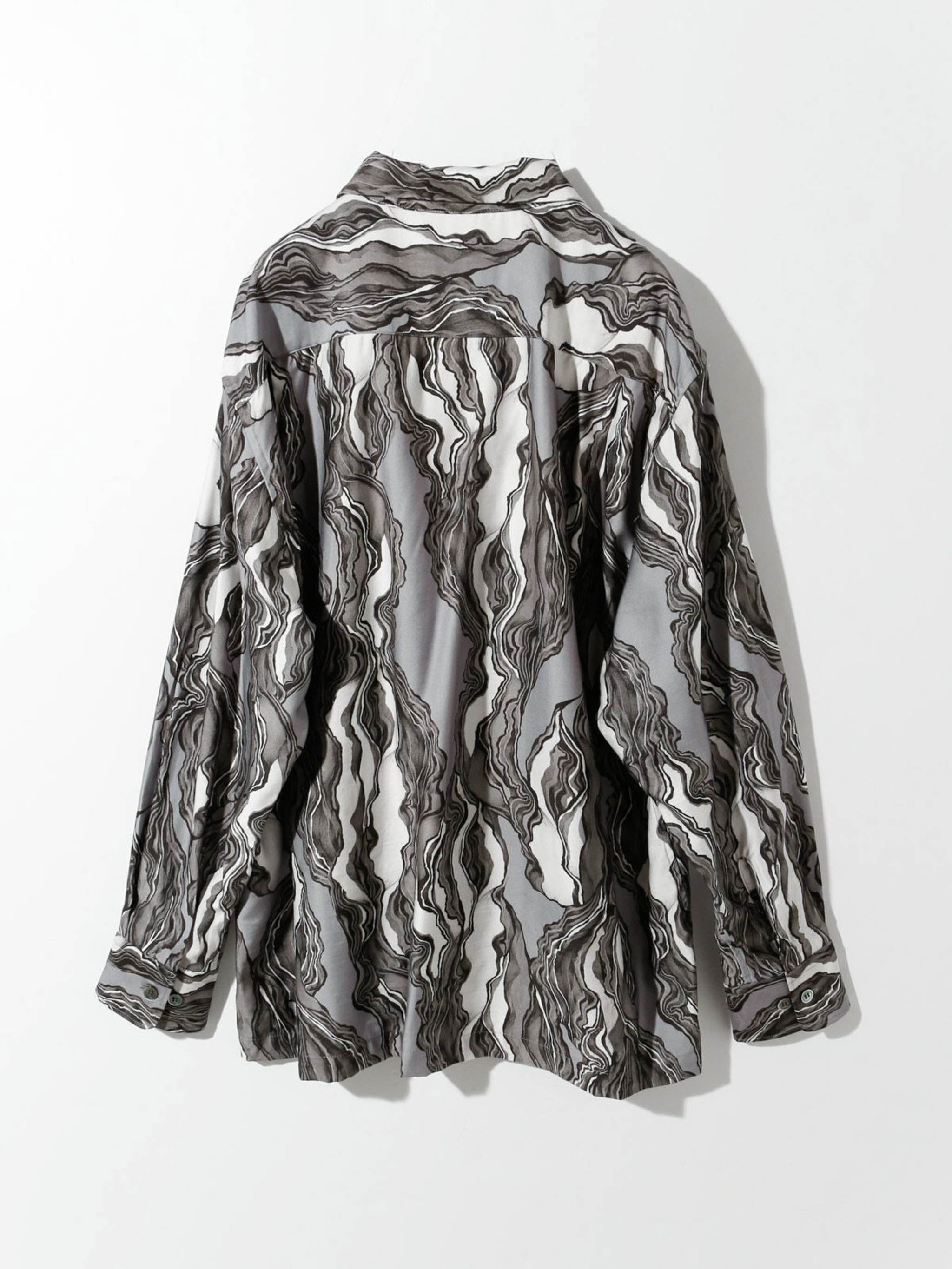 グラフィックプリントオープンカラーシャツ(3-1631)