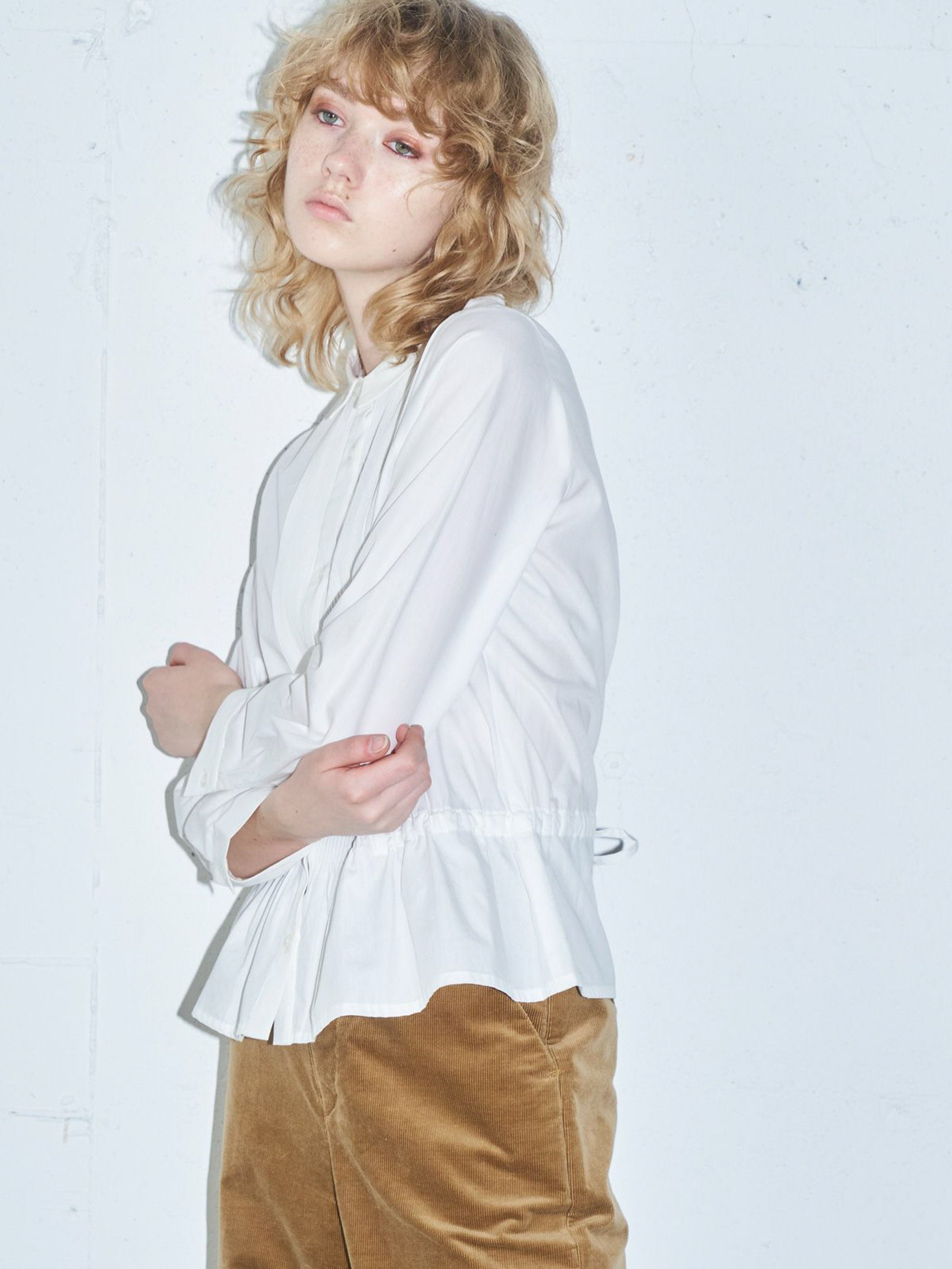 ピンタックドローストリングシャツ(3-1631)