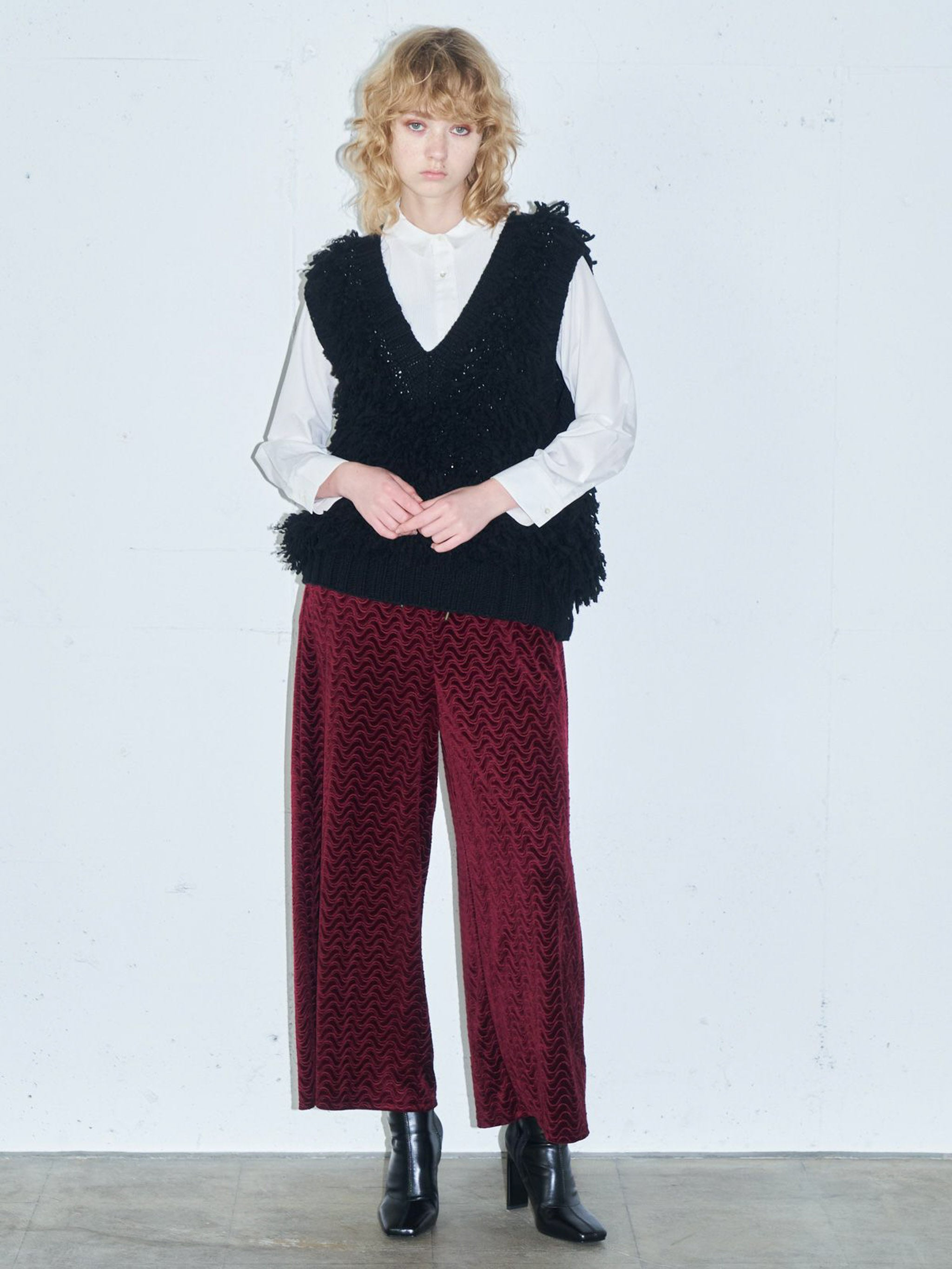 ピンタックドローストリングシャツ(3-1631)