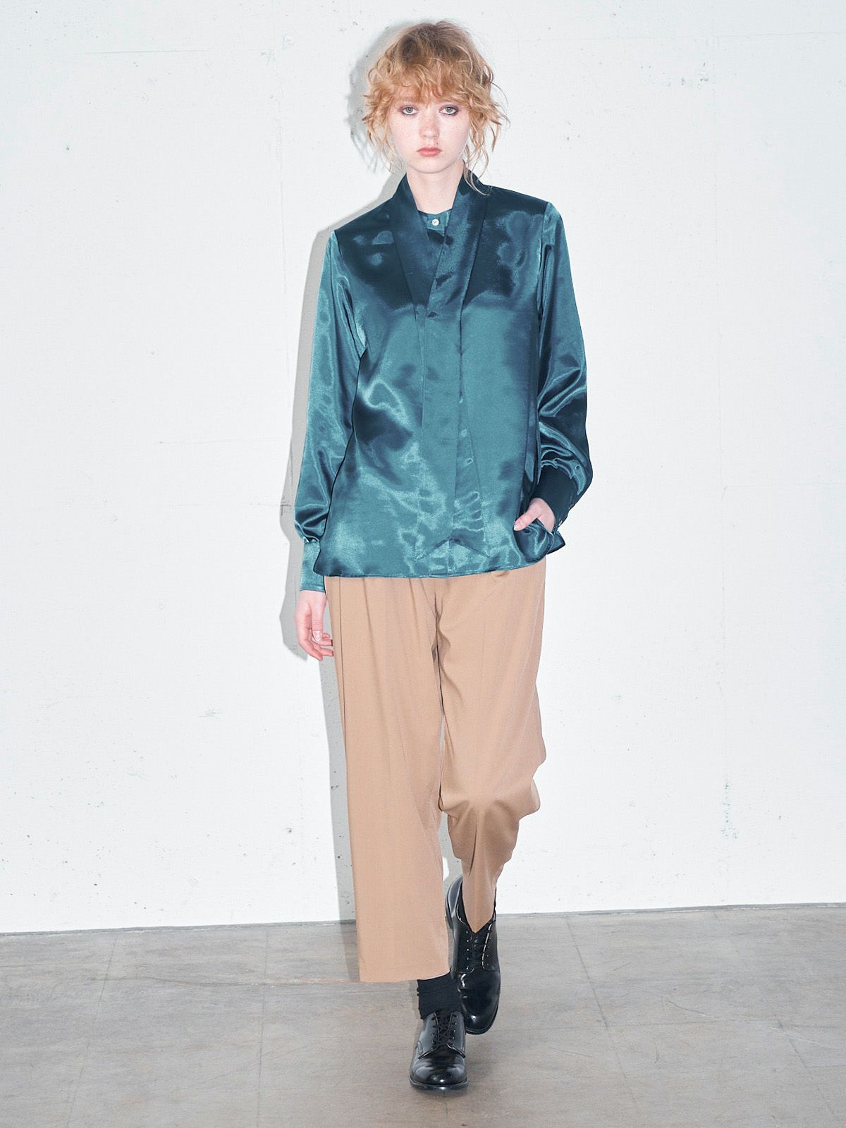 satin 3way ribbon blouse (3-1631)