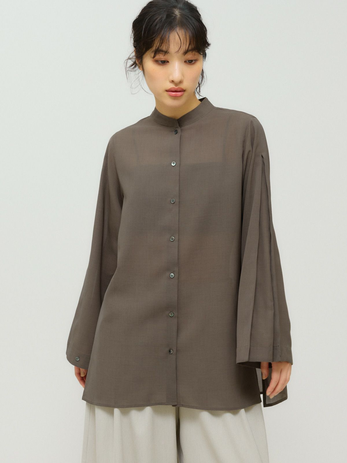 flare slv sheer shirt