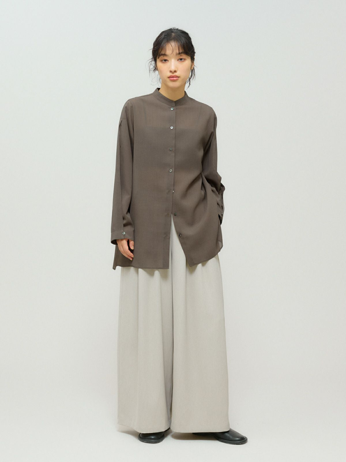flare slv sheer shirt