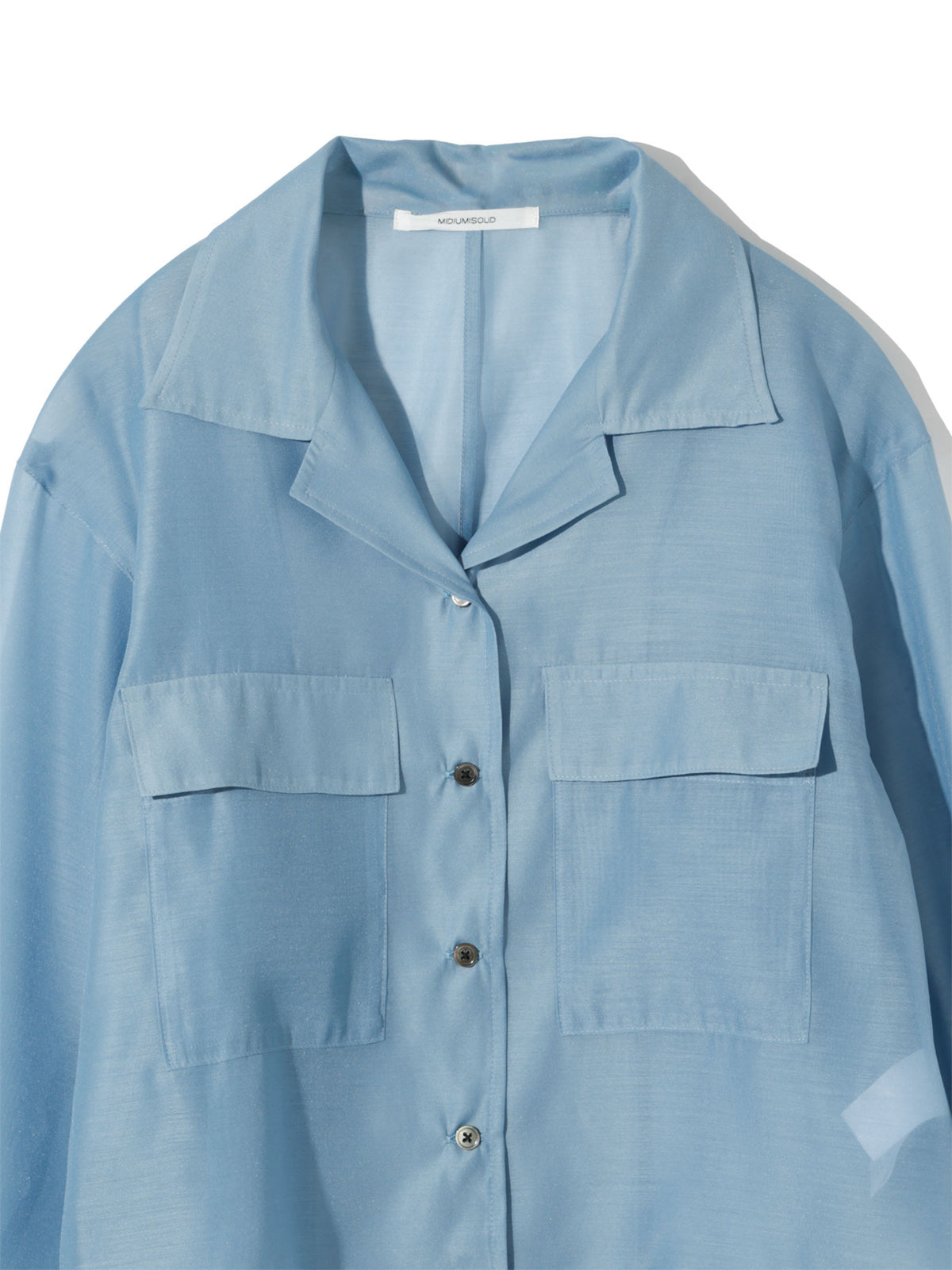 open collar sheer shirt