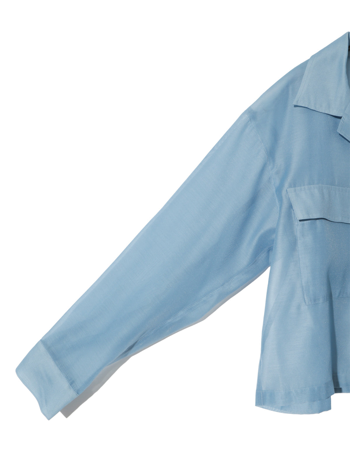 open collar sheer shirt