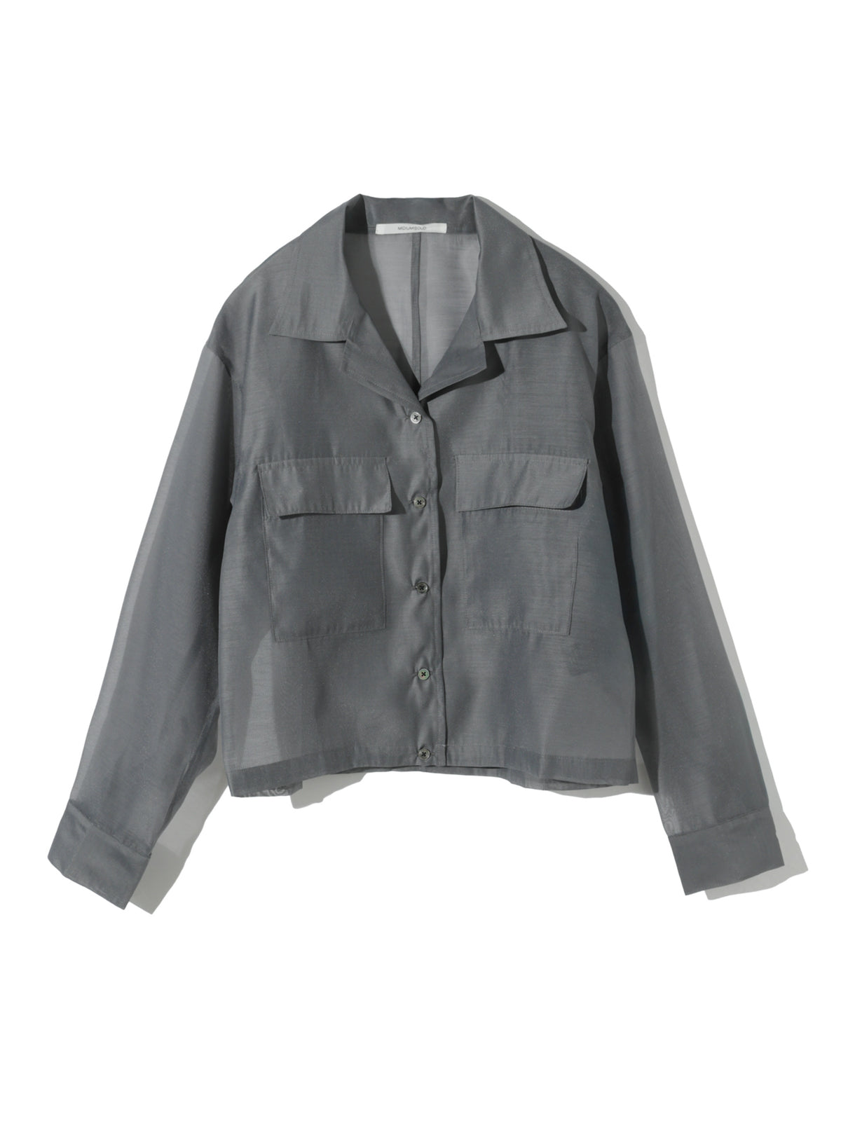 open collar sheer shirt