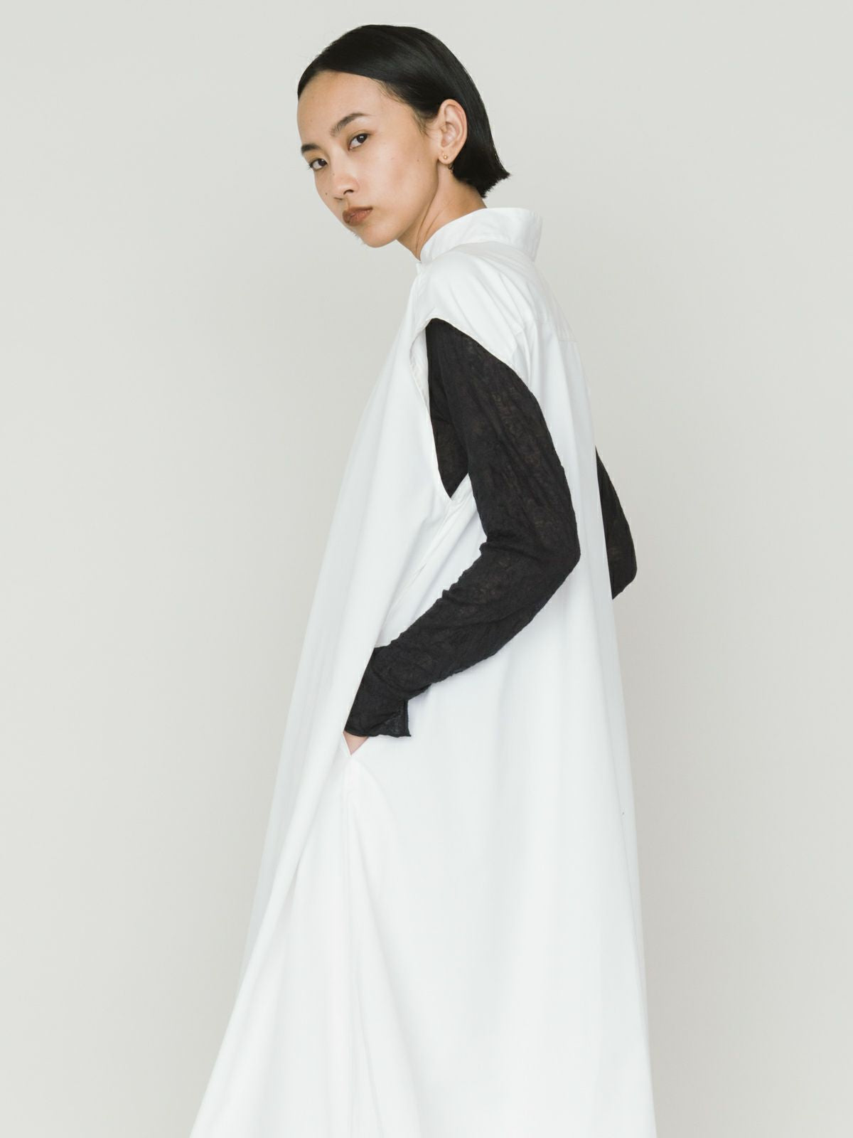 no sleeve baloon shirt one-piece