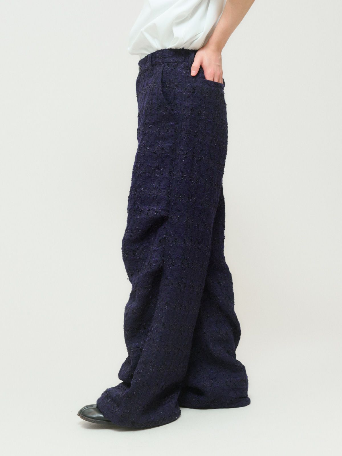 bright tweed parachute pants