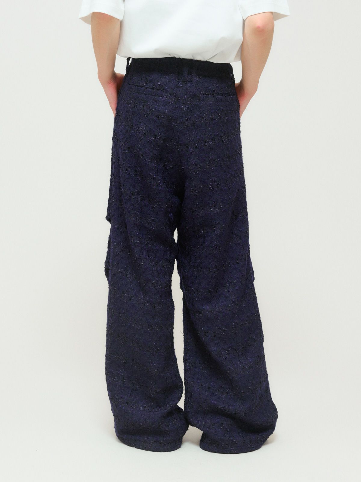 bright tweed parachute pants