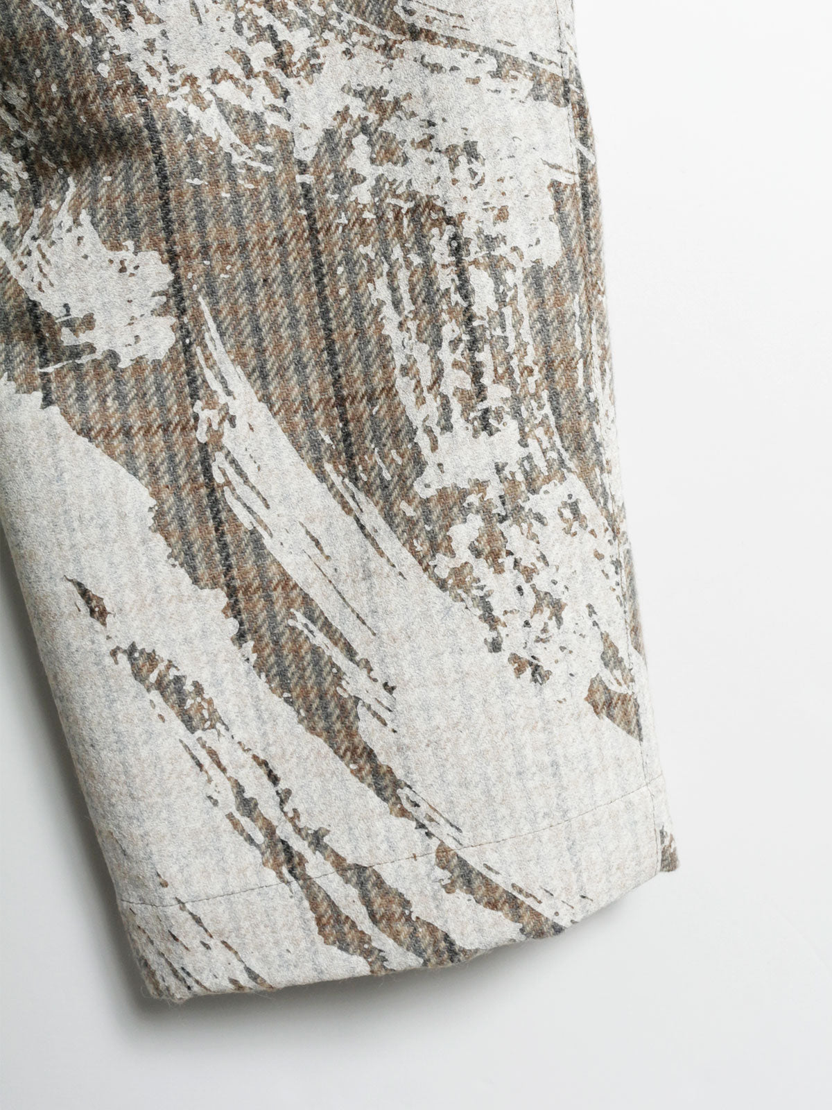 ツイードチェックかすみプリントパンツ(3-1645)