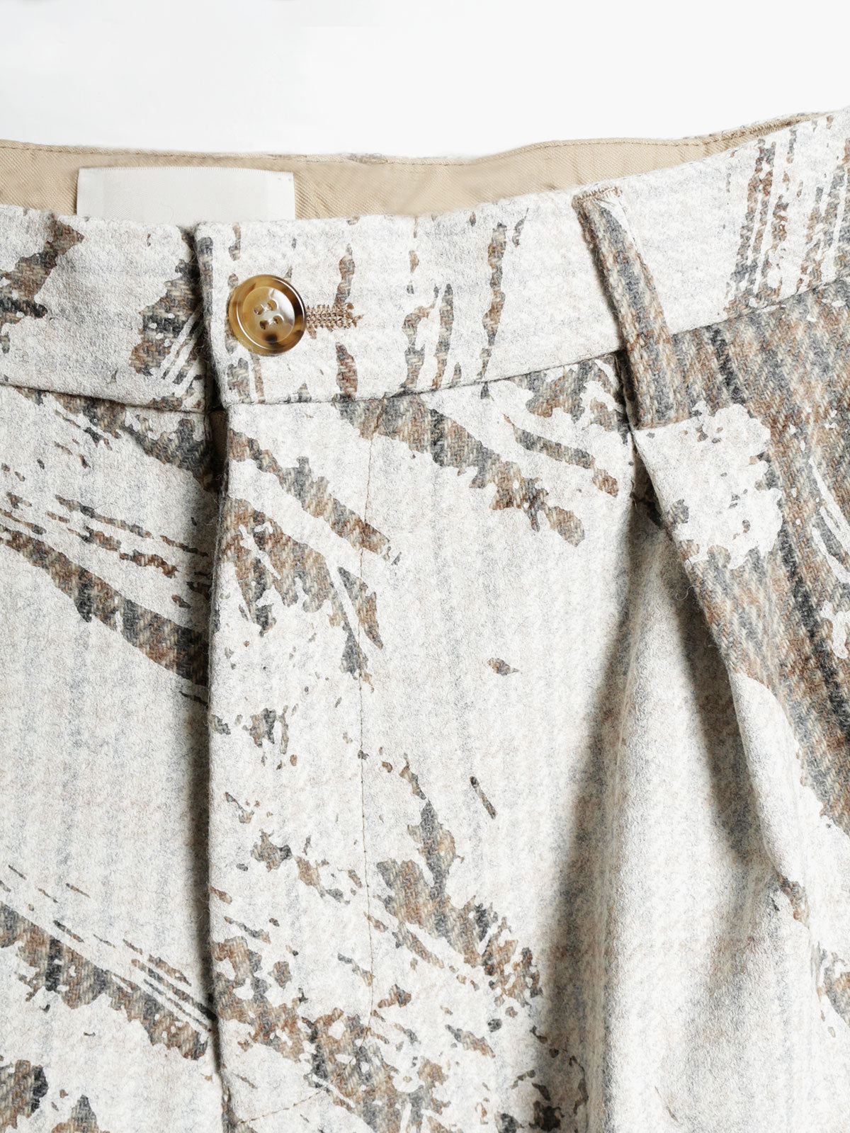 ツイードチェックかすみプリントパンツ(3-1645)