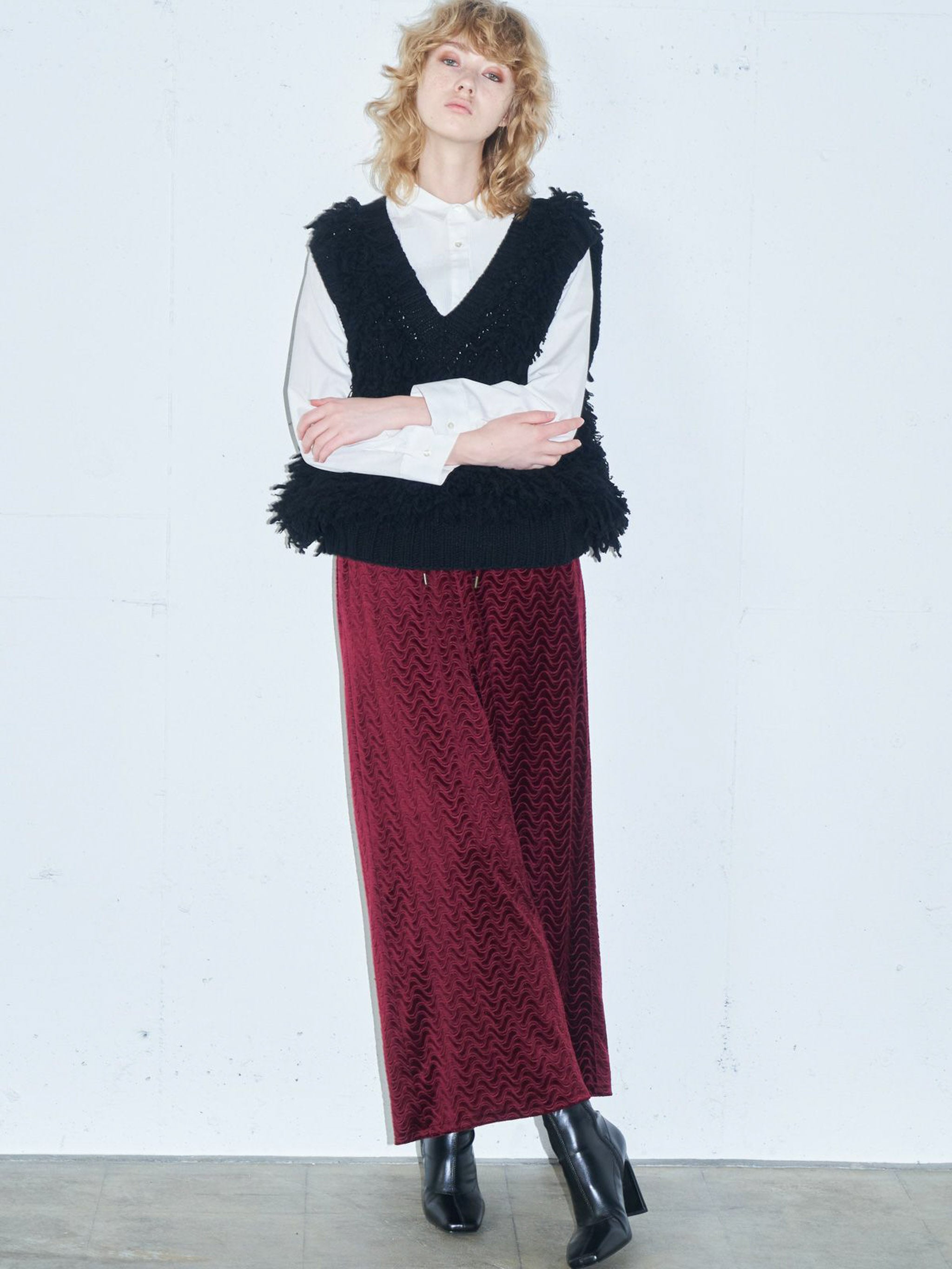 ピンティングベロアワイドパンツ(3-1319)