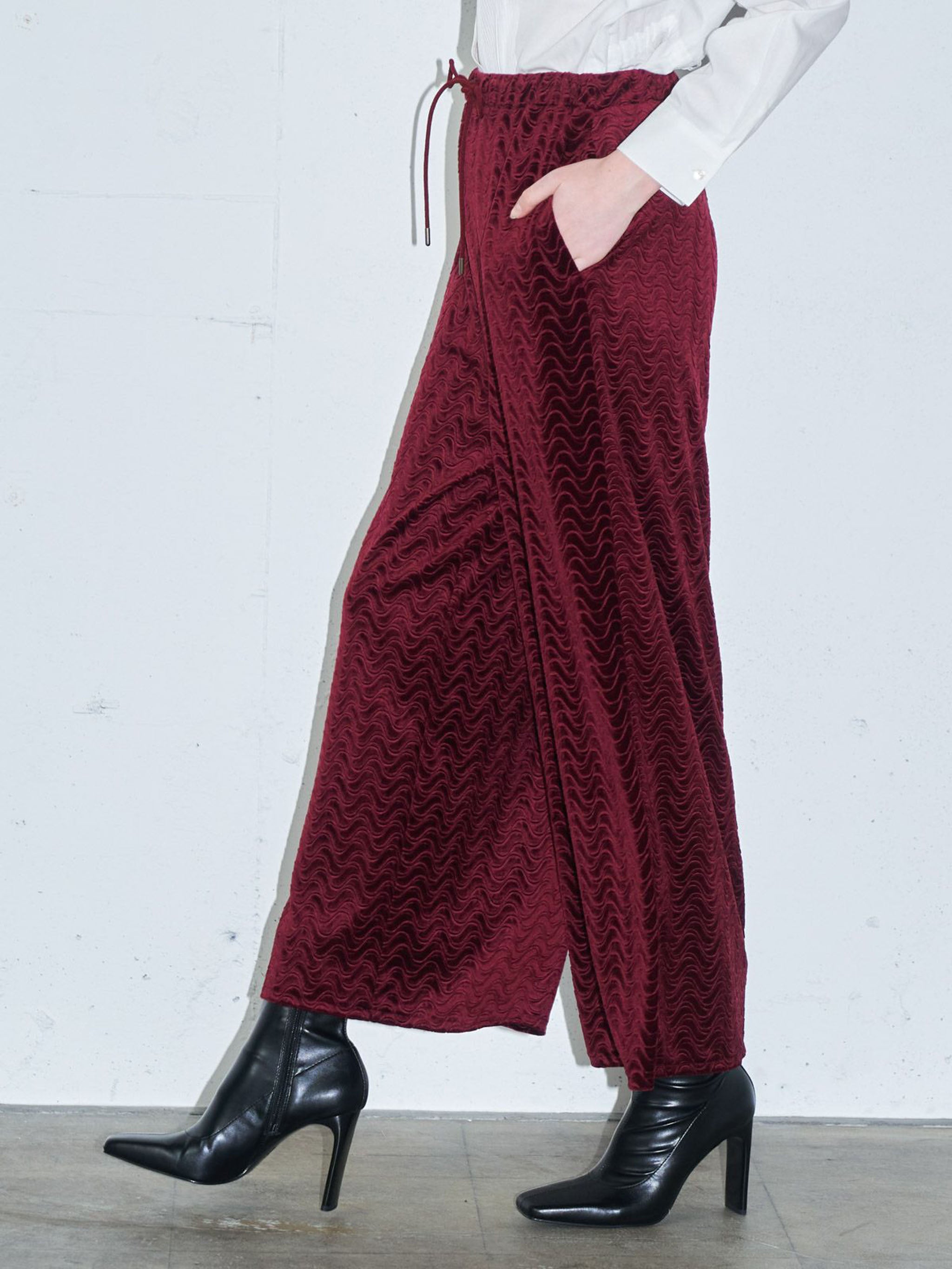 ピンティングベロアワイドパンツ(3-1319)