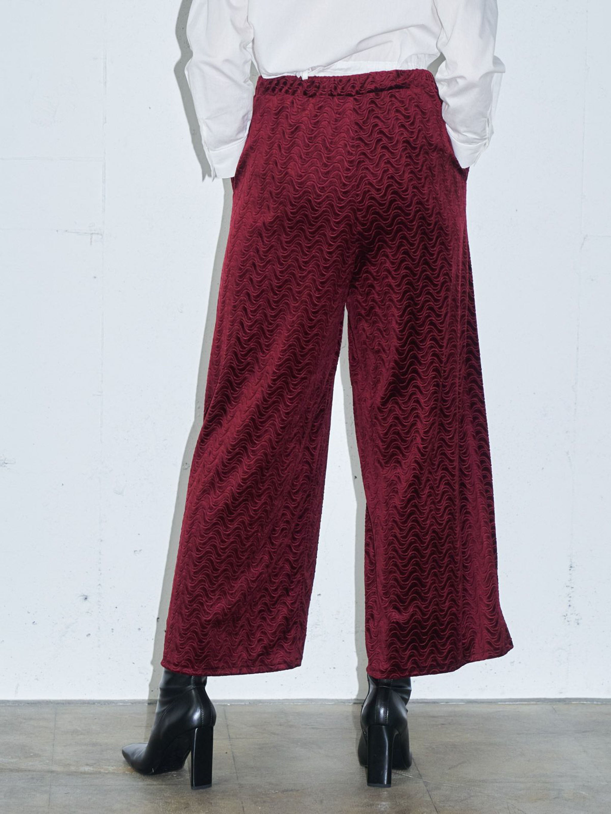 ピンティングベロアワイドパンツ(3-1319)