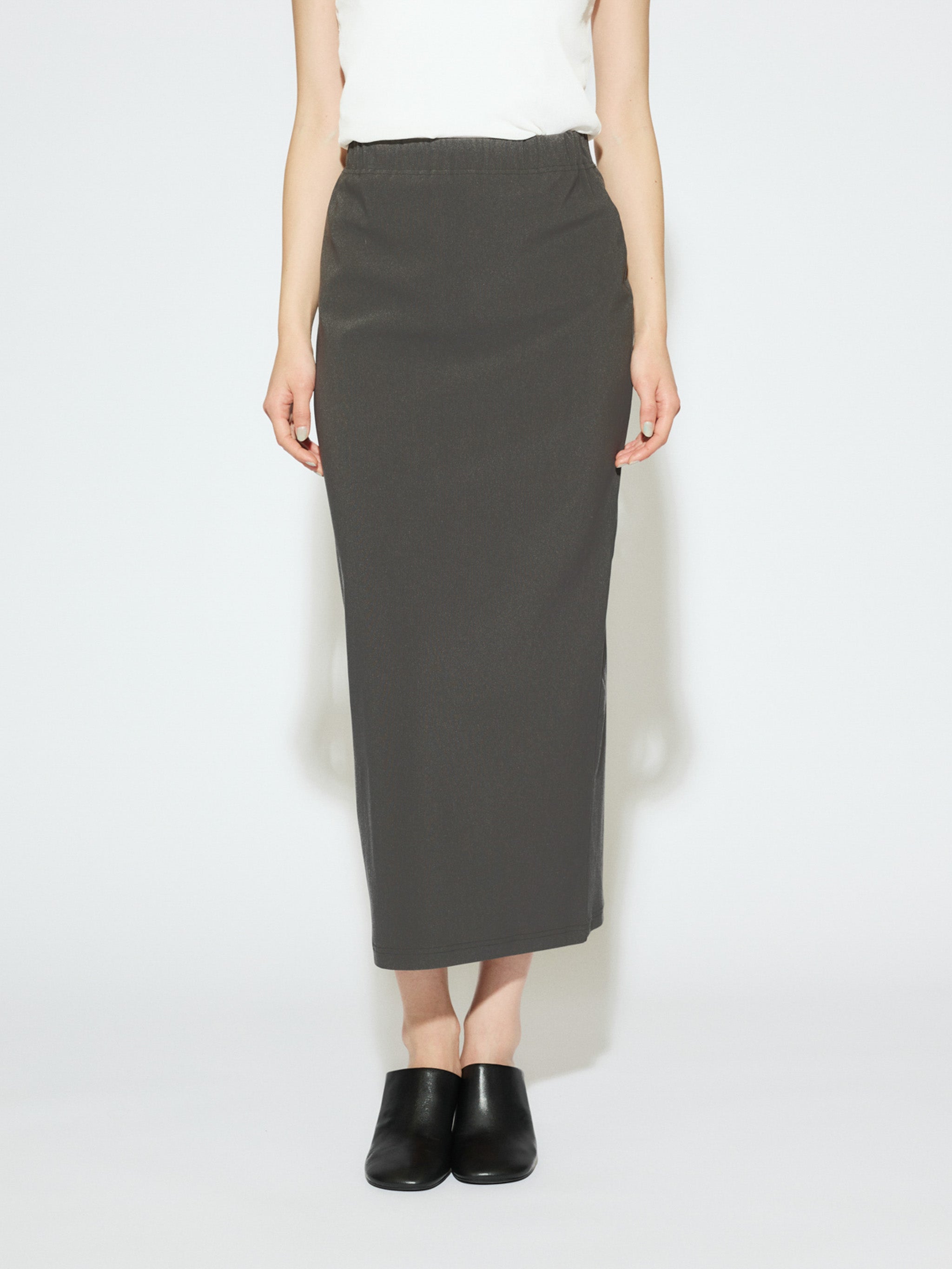 rib fit long skirt