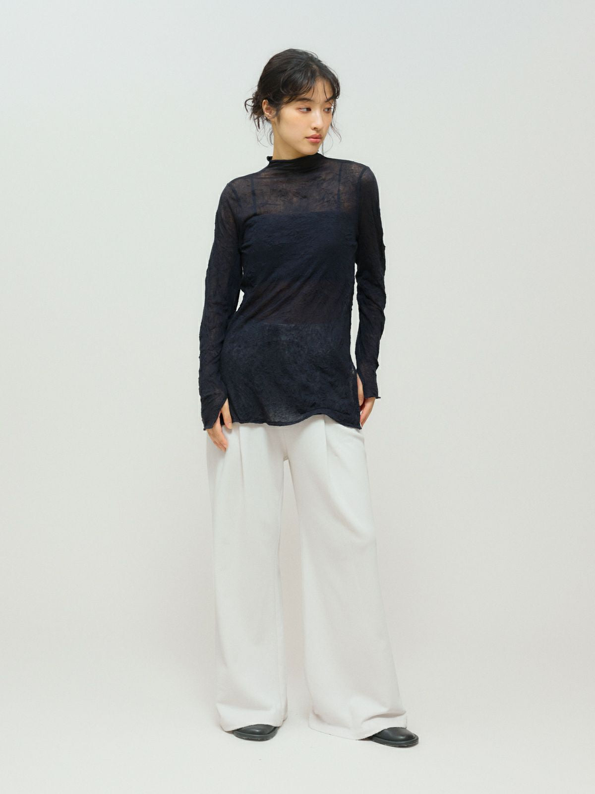 sweat tuck flared pants