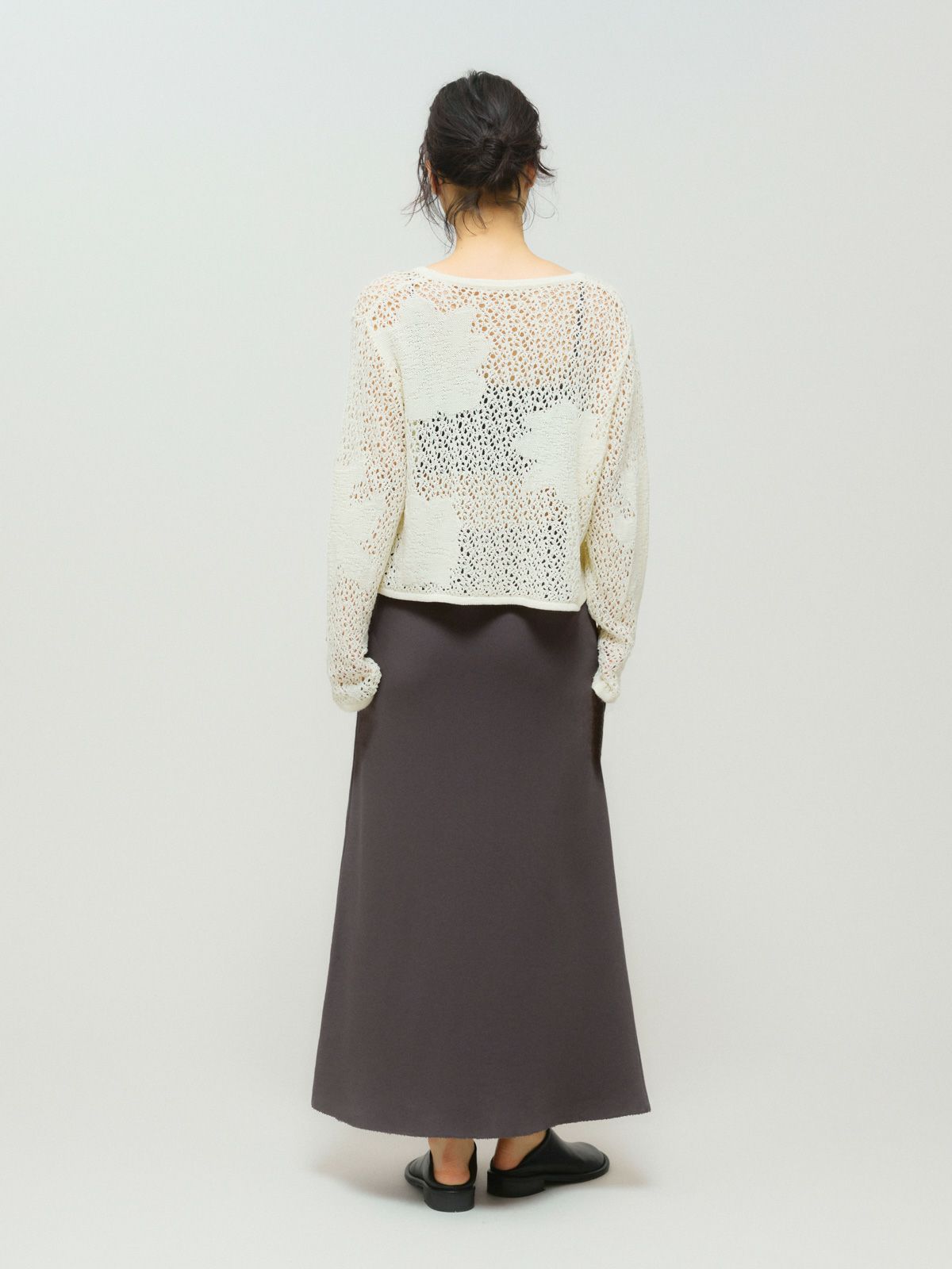 sweat flared long skirt