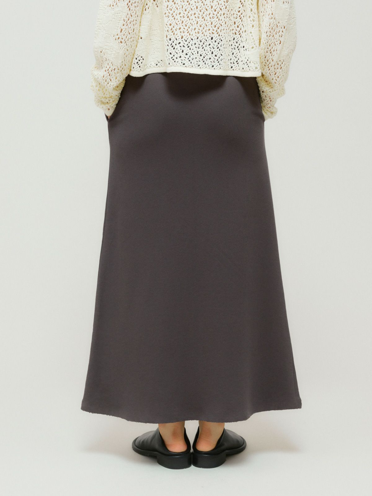 sweat flared long skirt