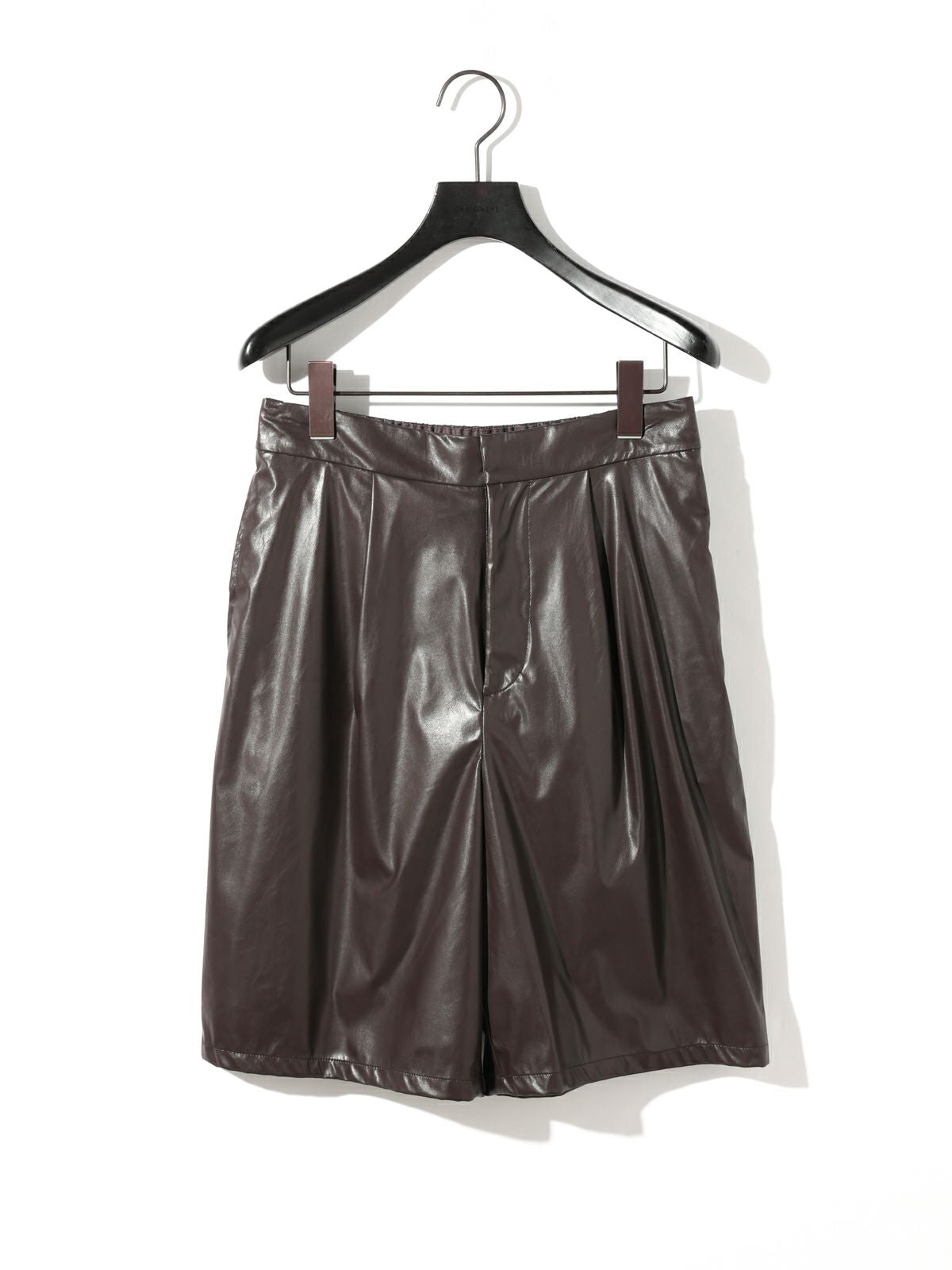 synthetic leather short pants