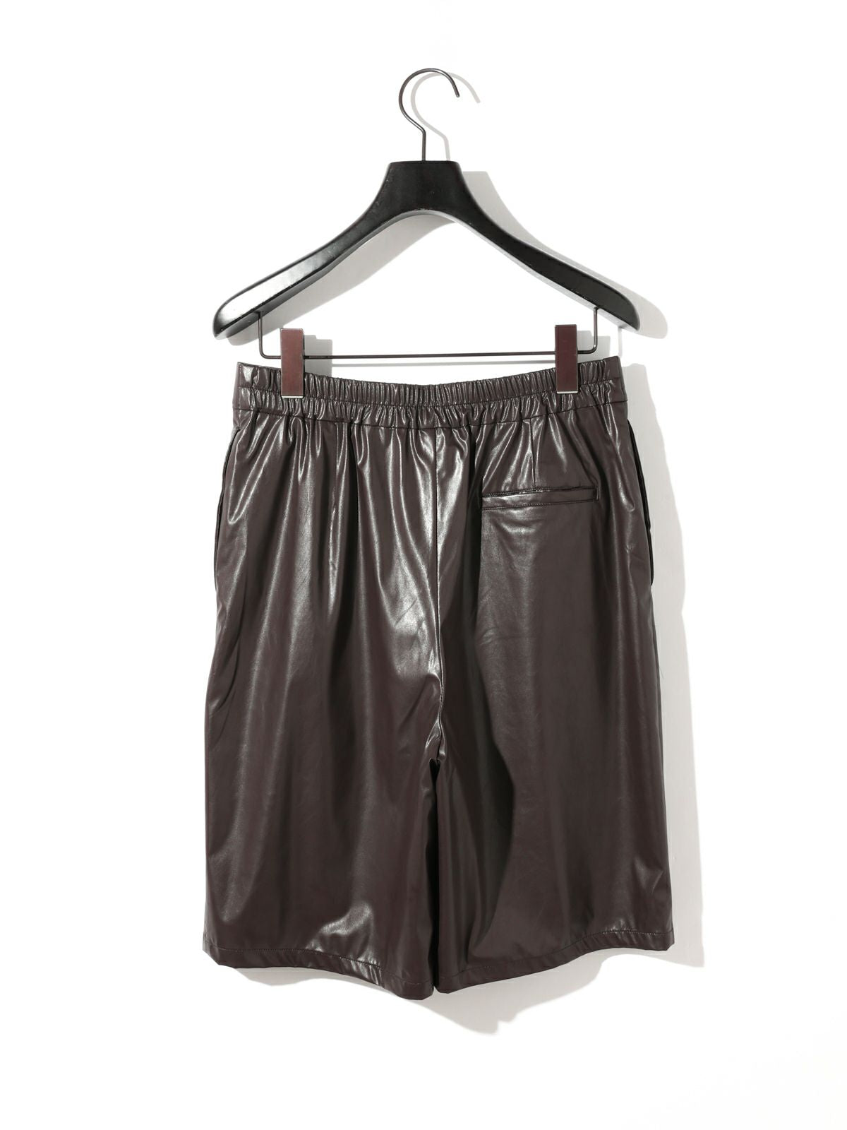 synthetic leather short pants