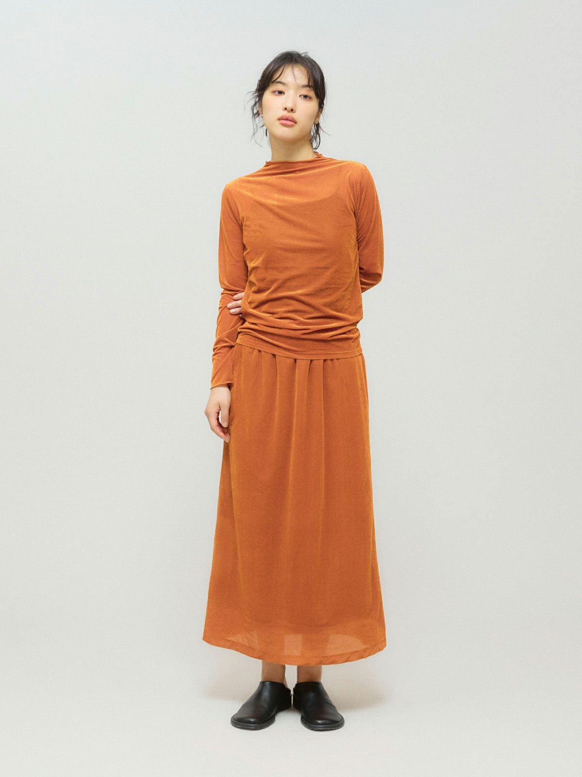 sheer velour rib skirt