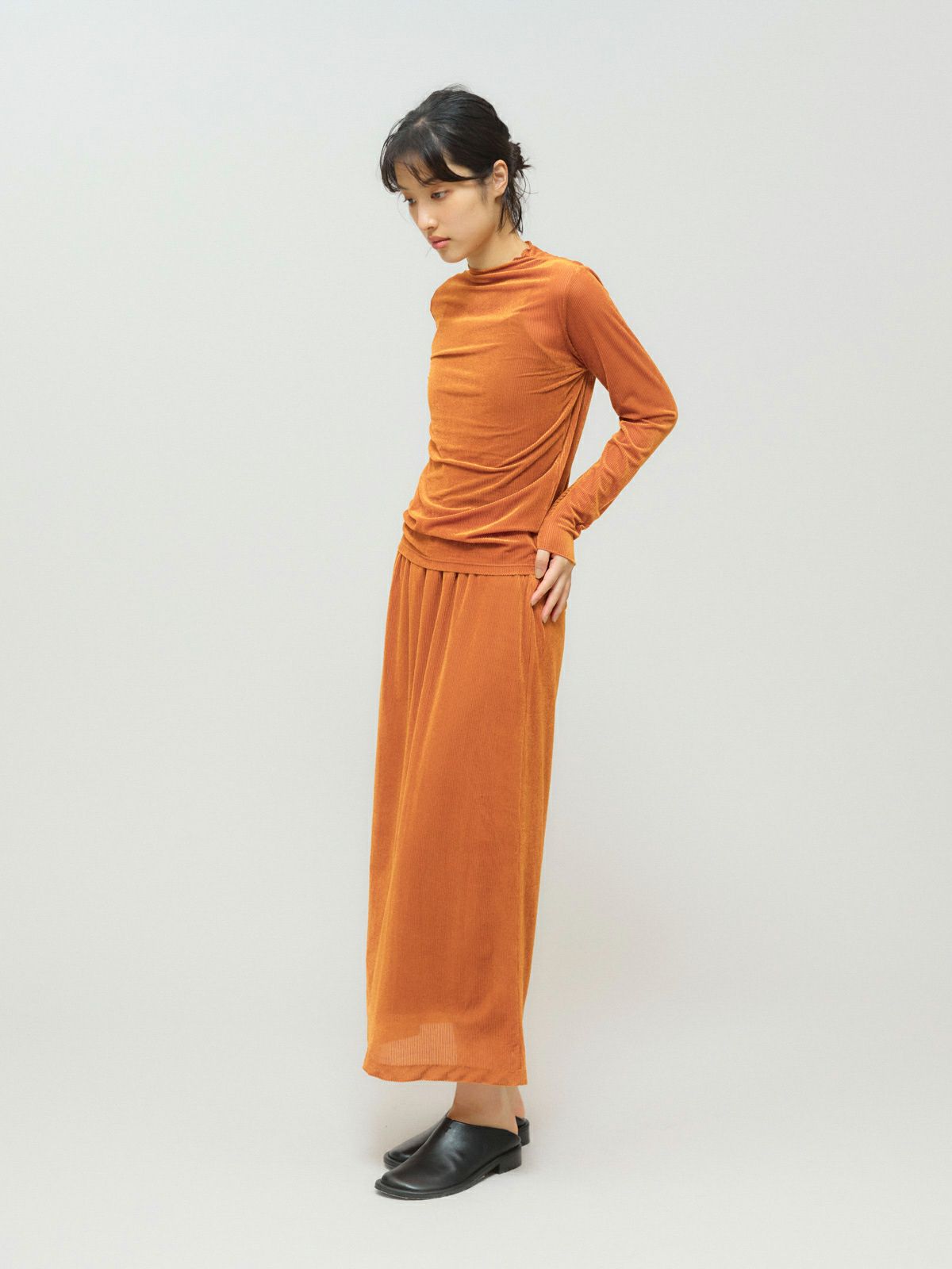 sheer velour rib skirt