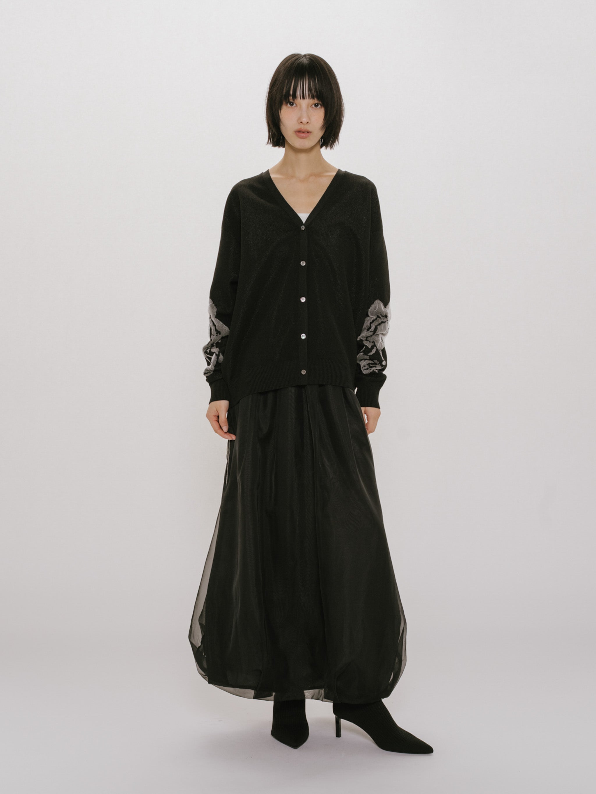 sheer long baloon skirt