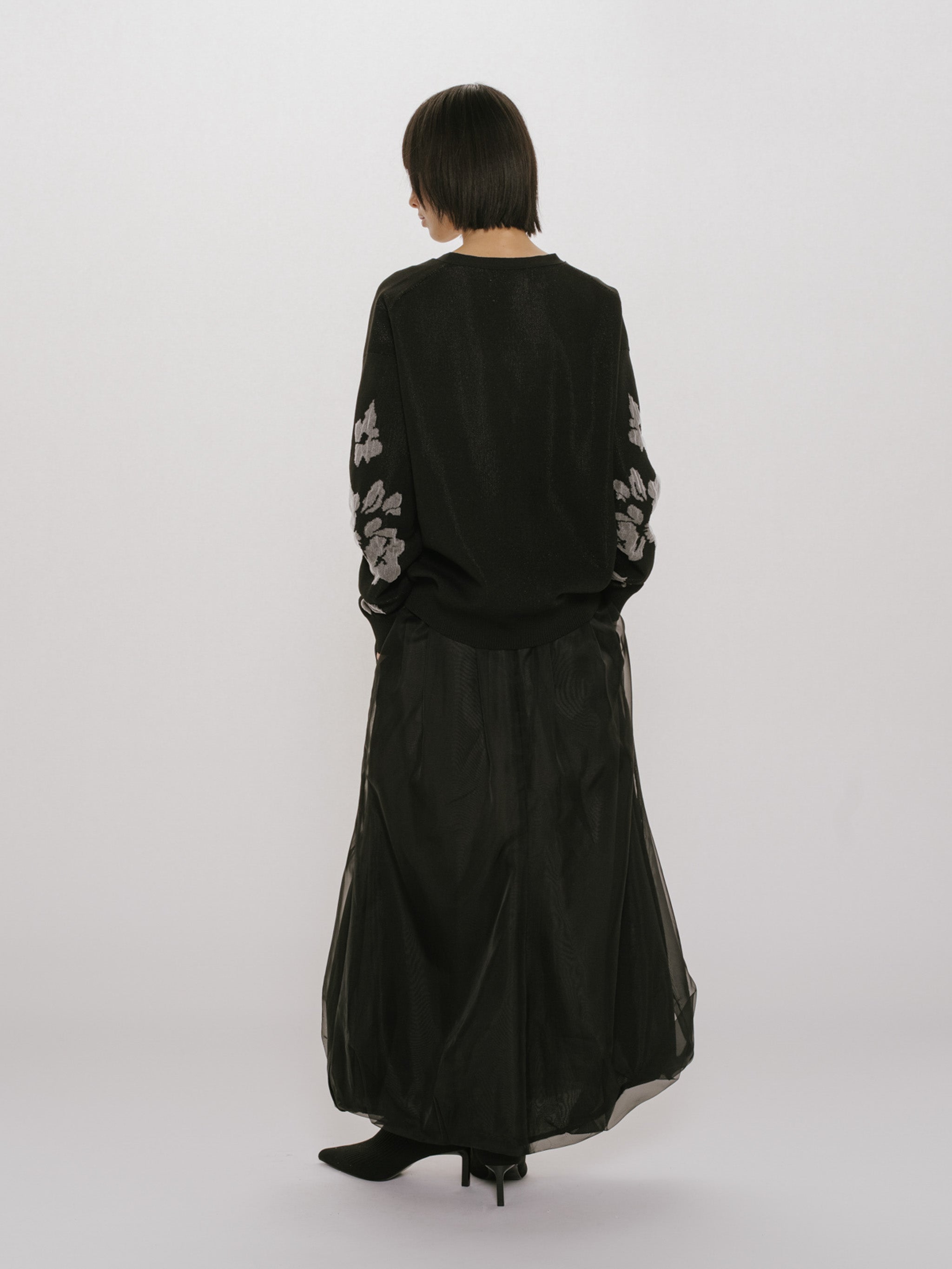 sheer long baloon skirt