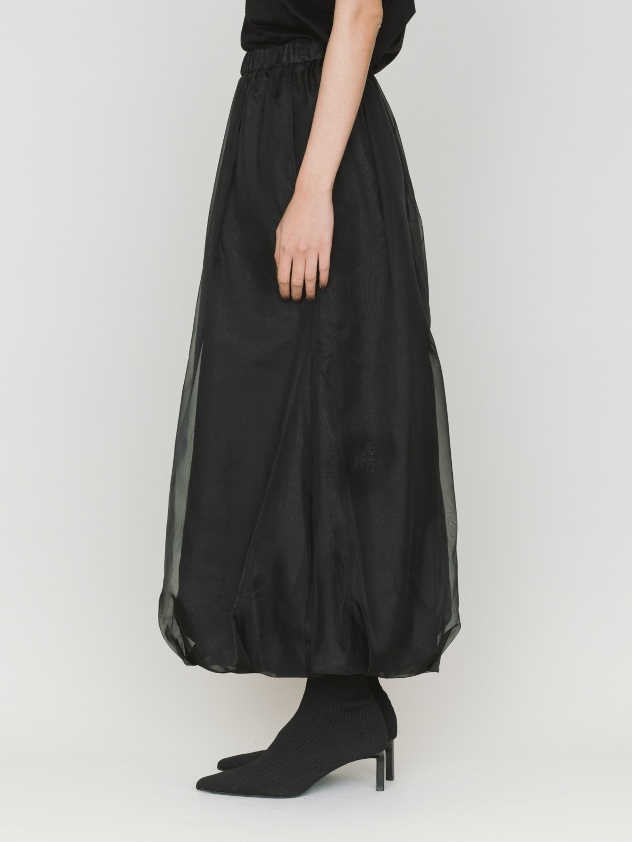 sheer long baloon skirt