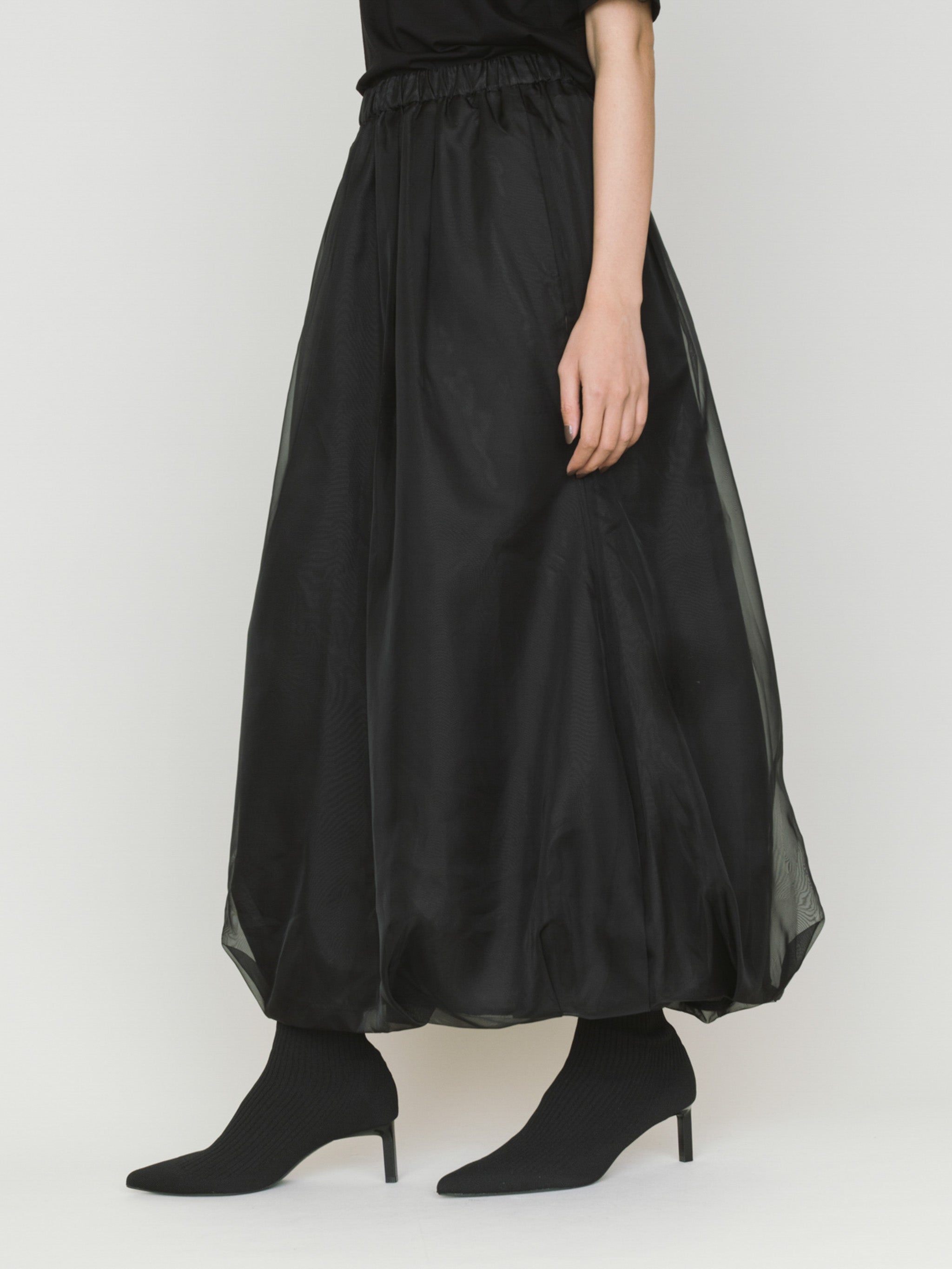 sheer long baloon skirt