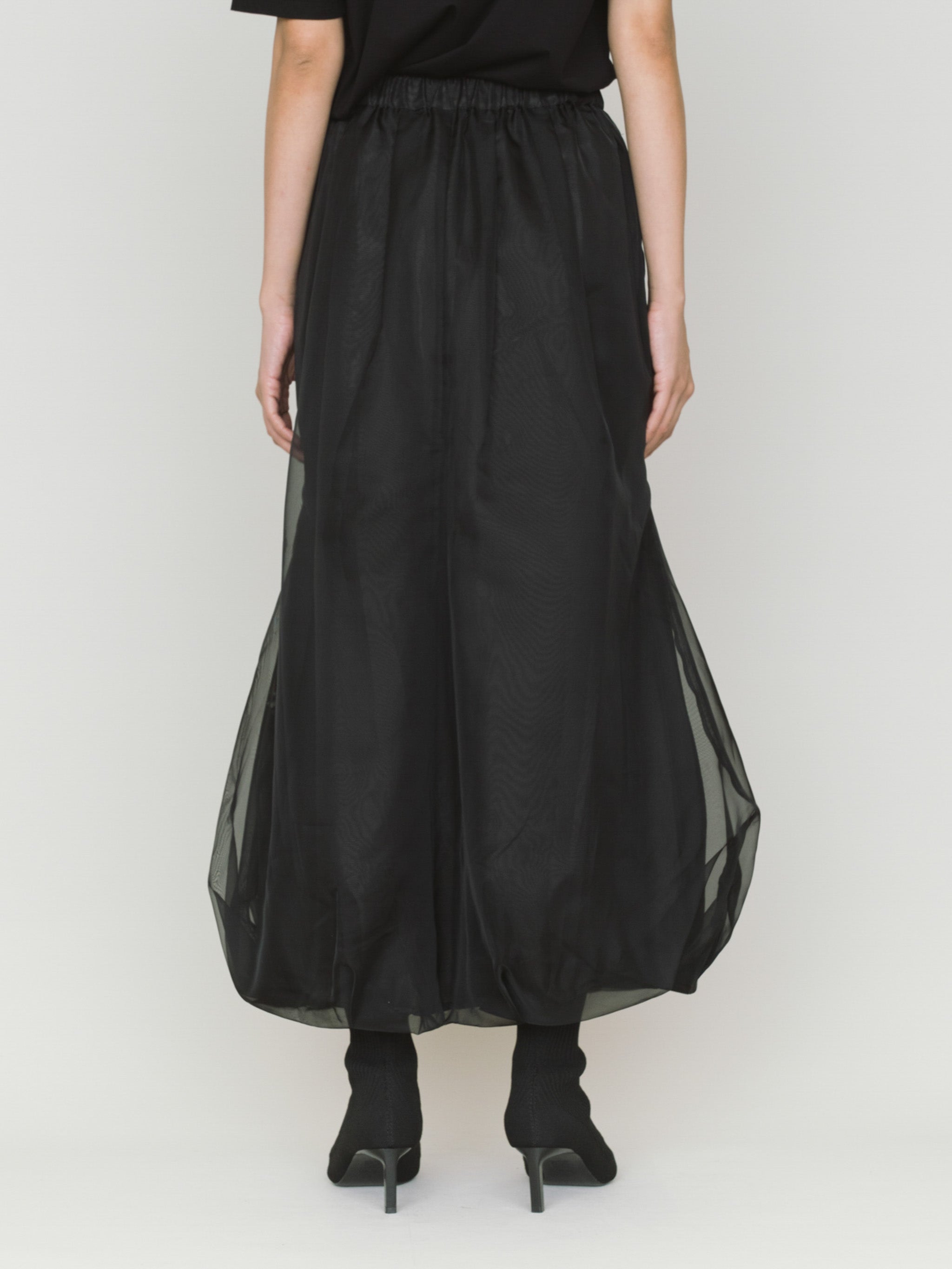 sheer long baloon skirt