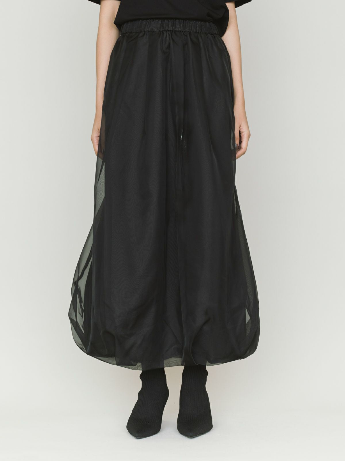 sheer long baloon skirt