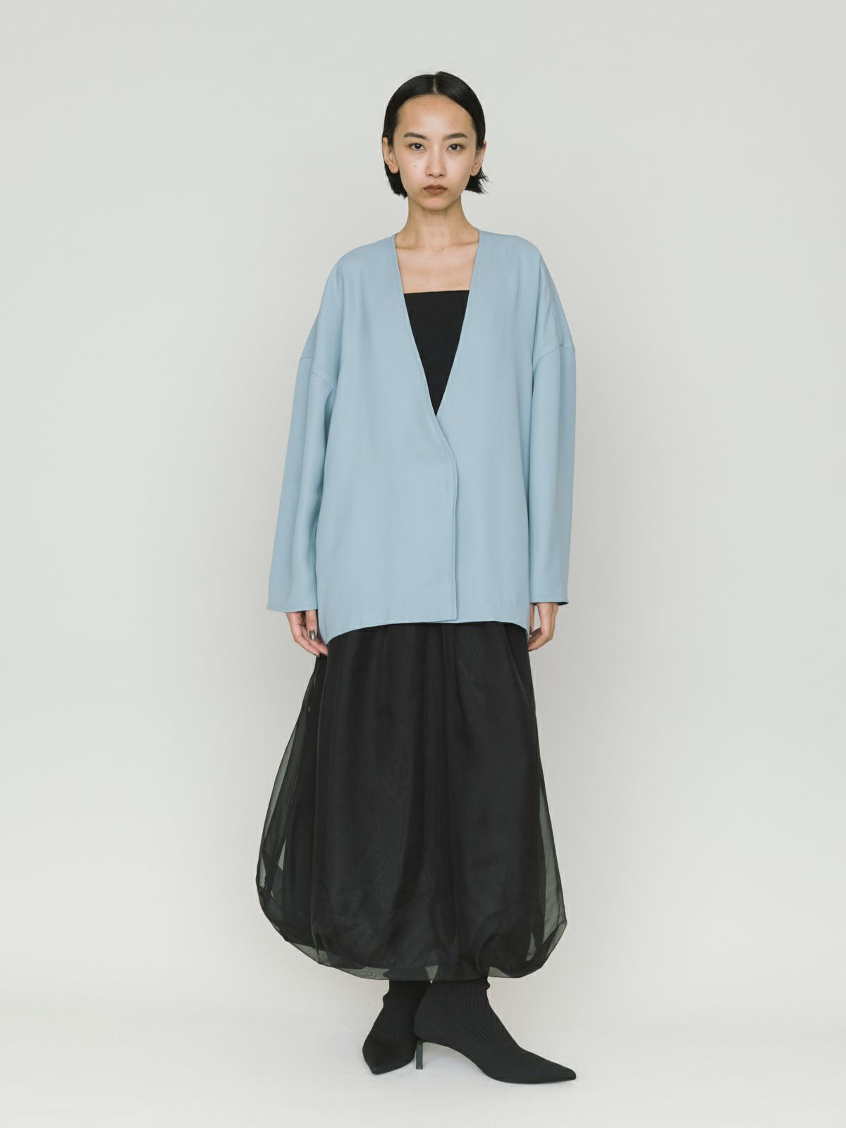 sheer long baloon skirt