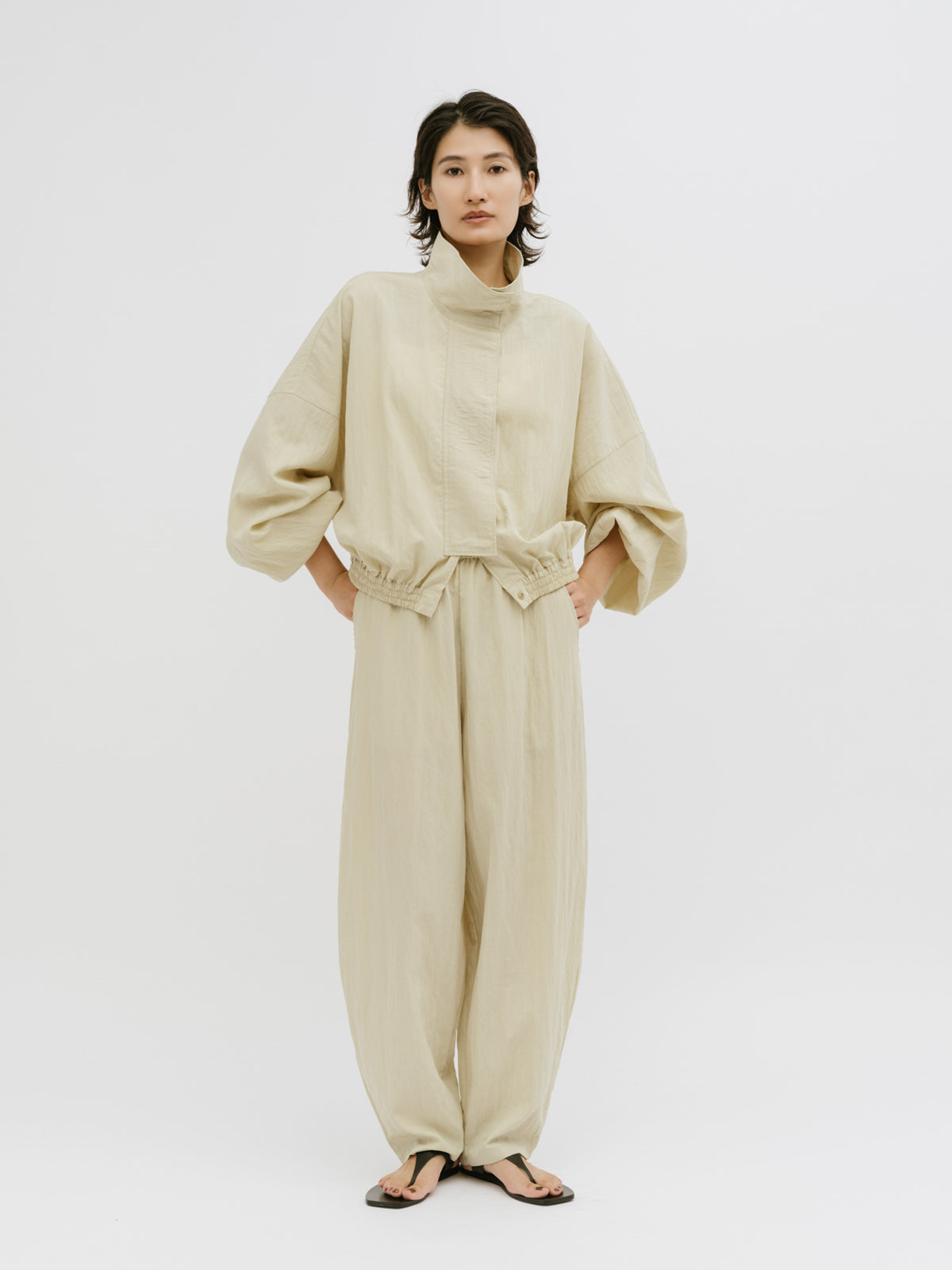 soft curve nylon pants