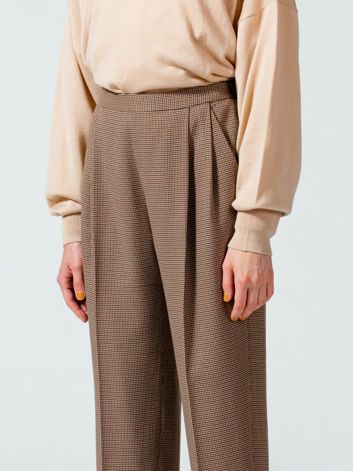 チェックセンタープレスパンツ(3-1056)