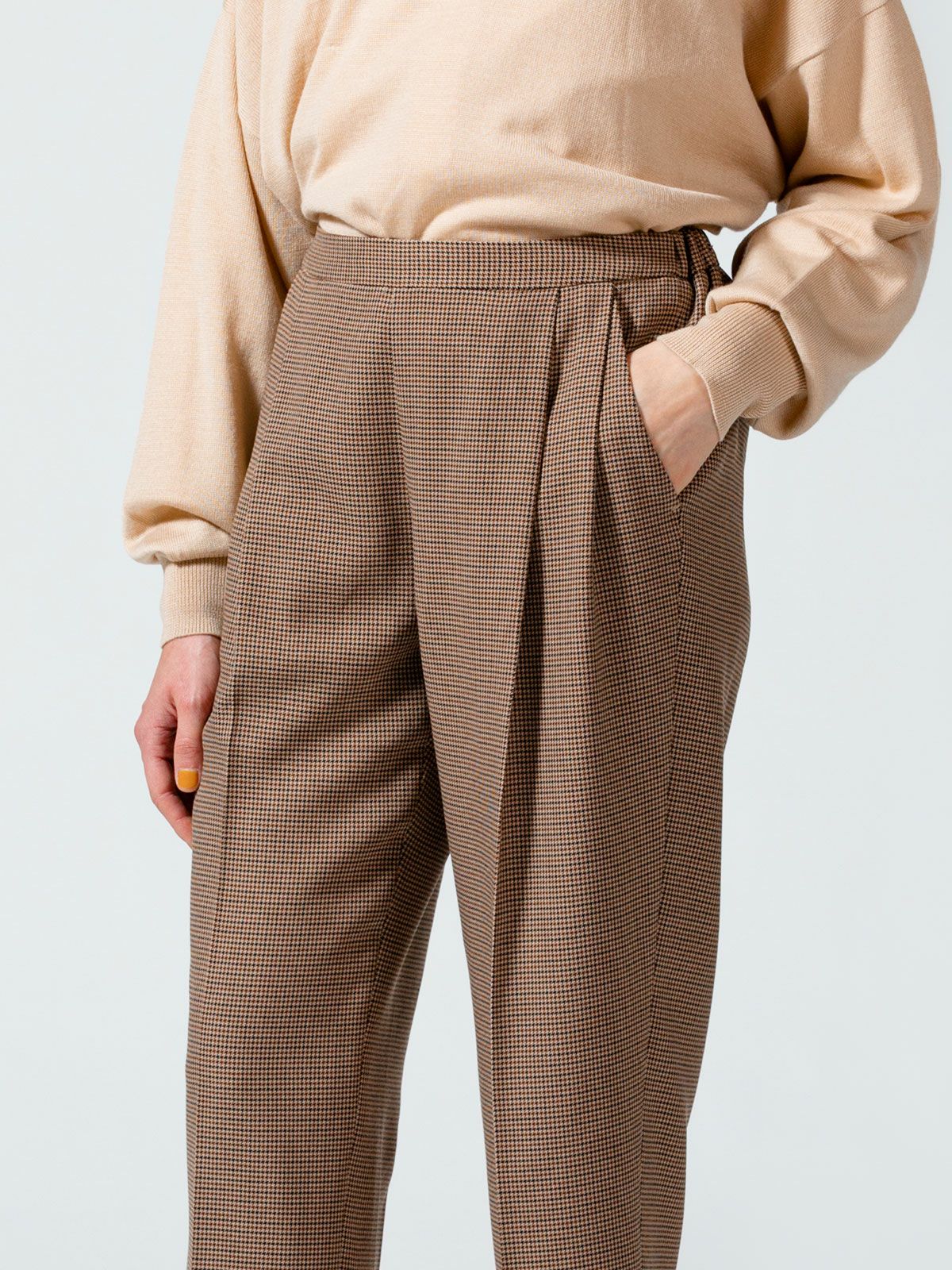 チェックセンタープレスパンツ(3-1056)