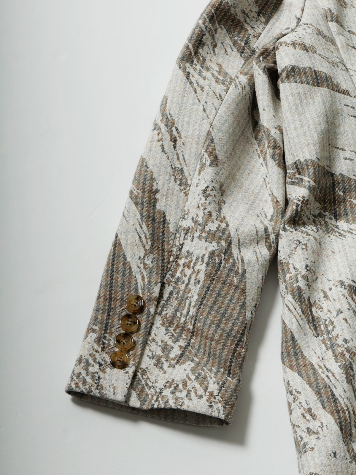 ツイードチェックかすみプリントコート(3-1542/3-1543)