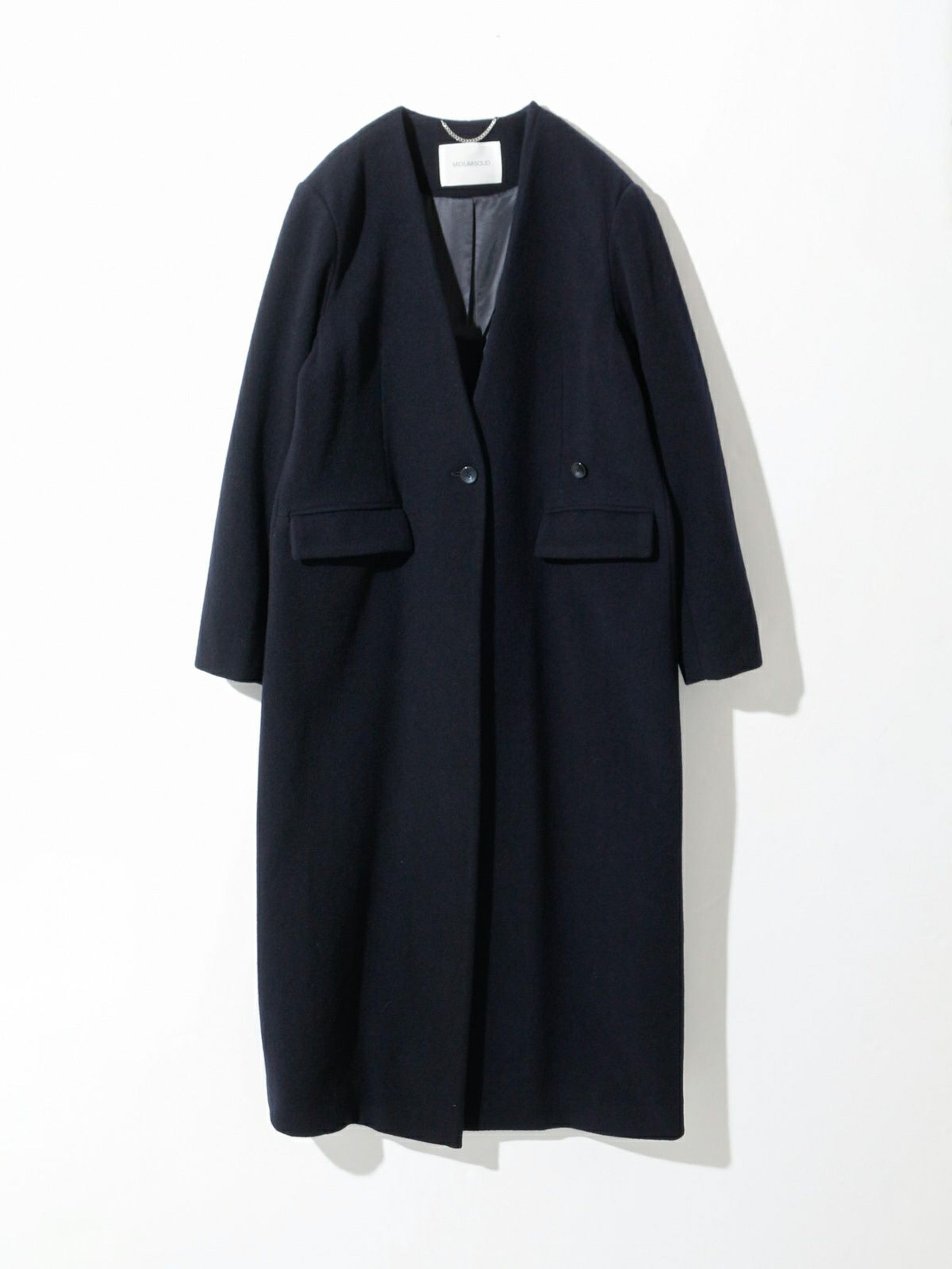 ノーカラーロングコート(3-1101)