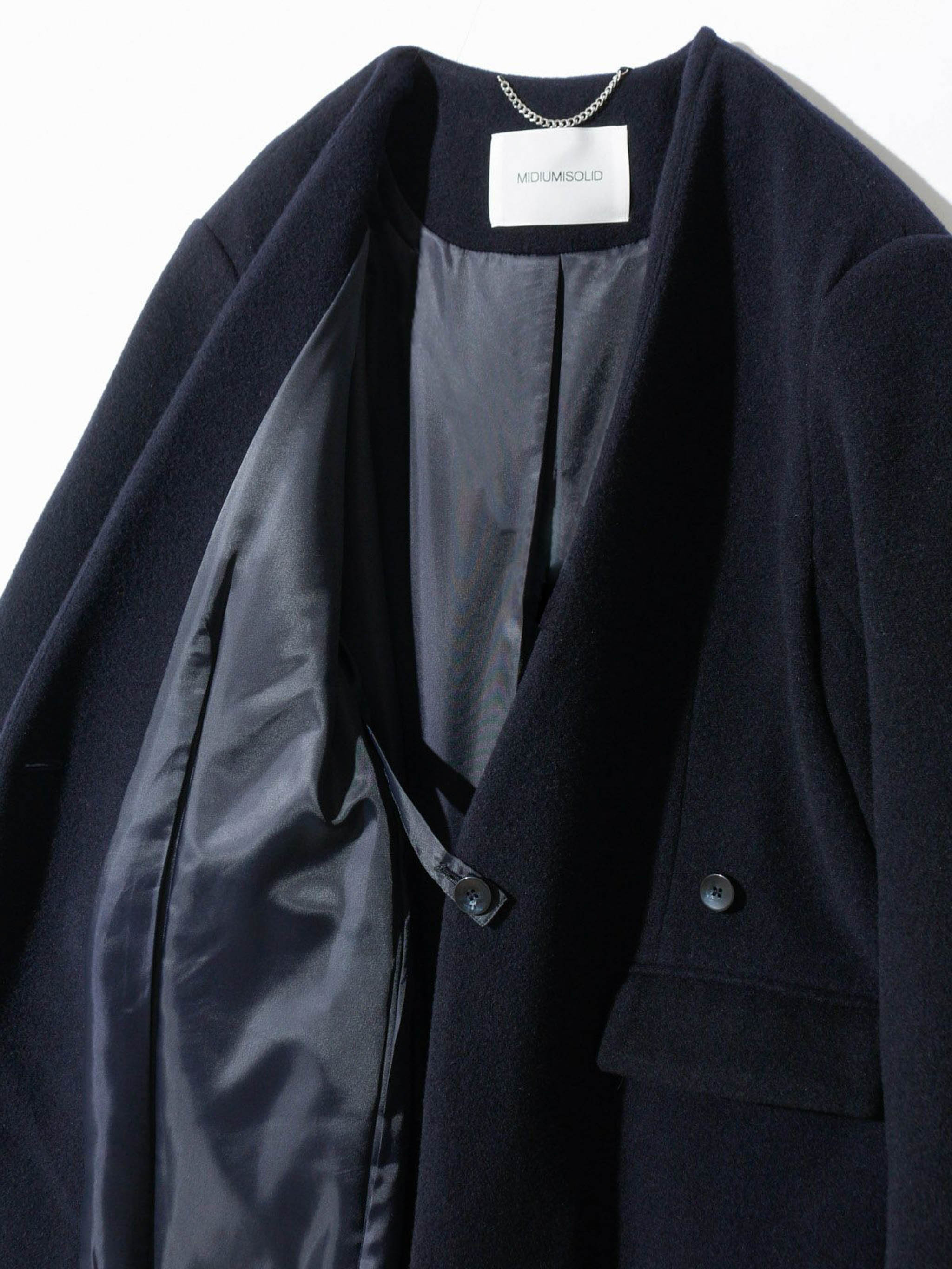 ノーカラーロングコート(3-1101)