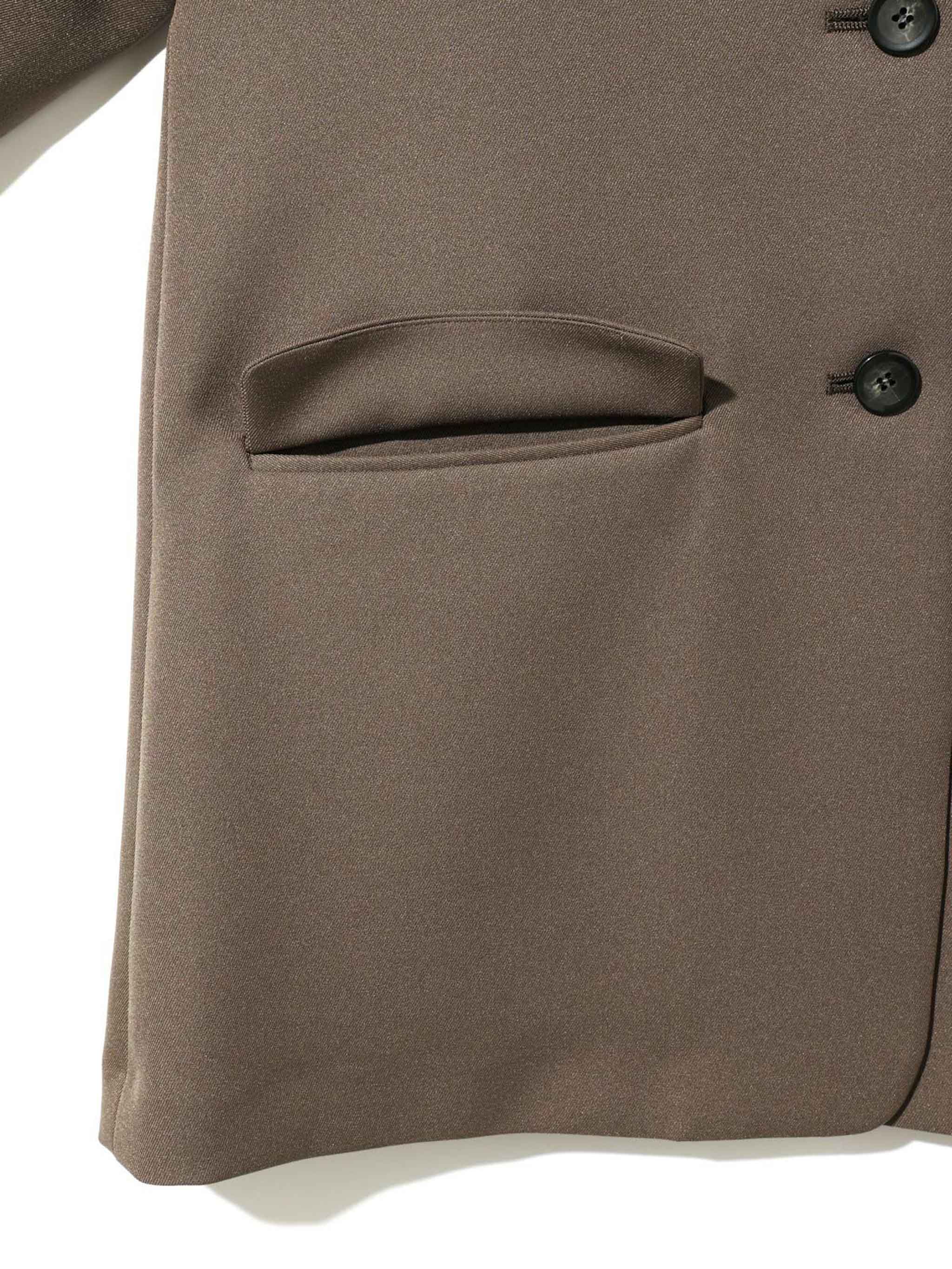 ベルト付きノーカラージャケット