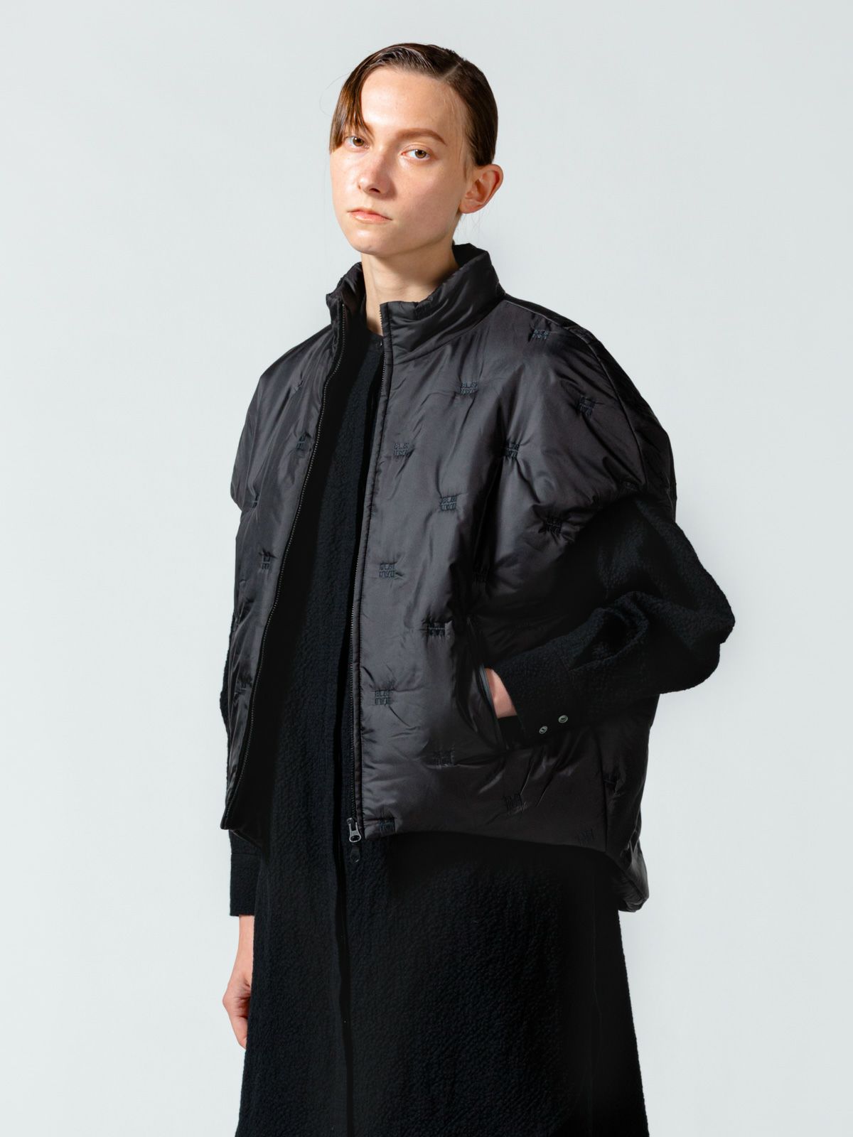 刺繍中綿ジップブルゾン(3-1182)