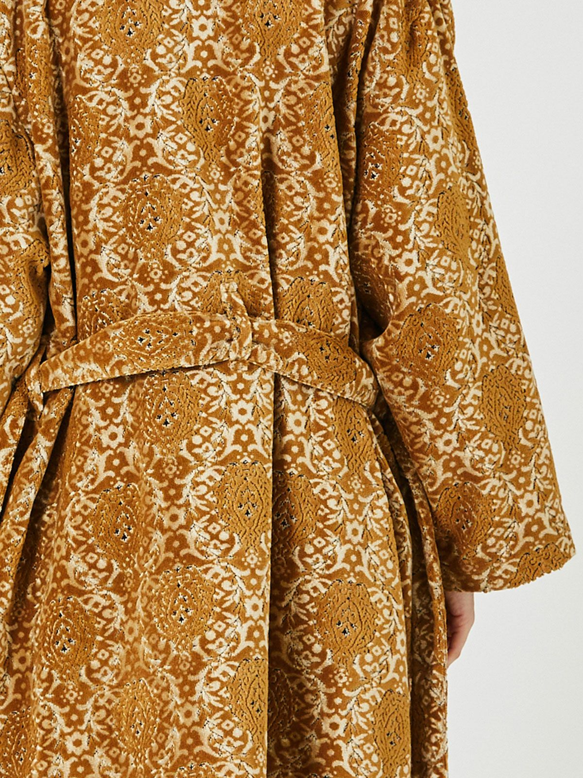 ベルト付きパイルジャカードロングコート(3-1175)