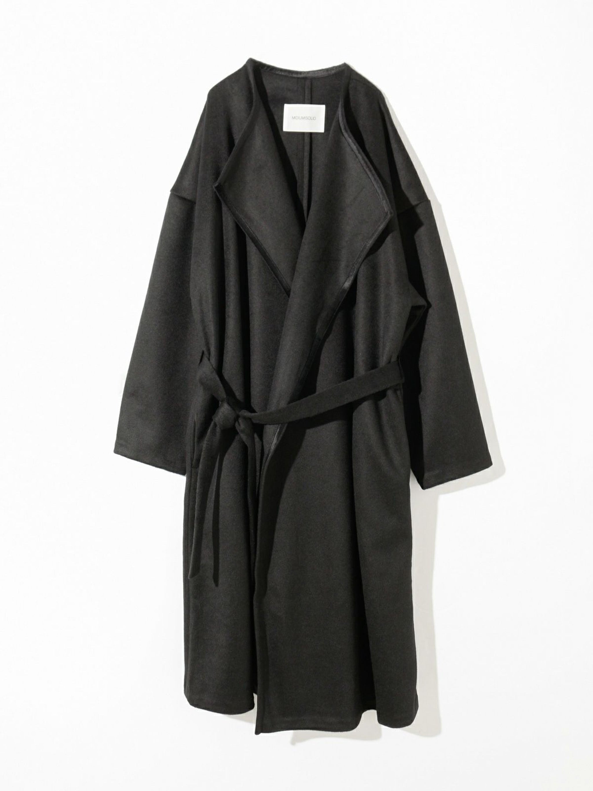 ベルト付きロングドレープコート(3-1186)