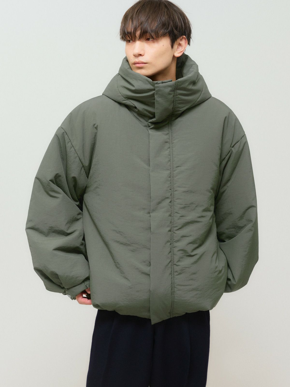 hooded padding blouson