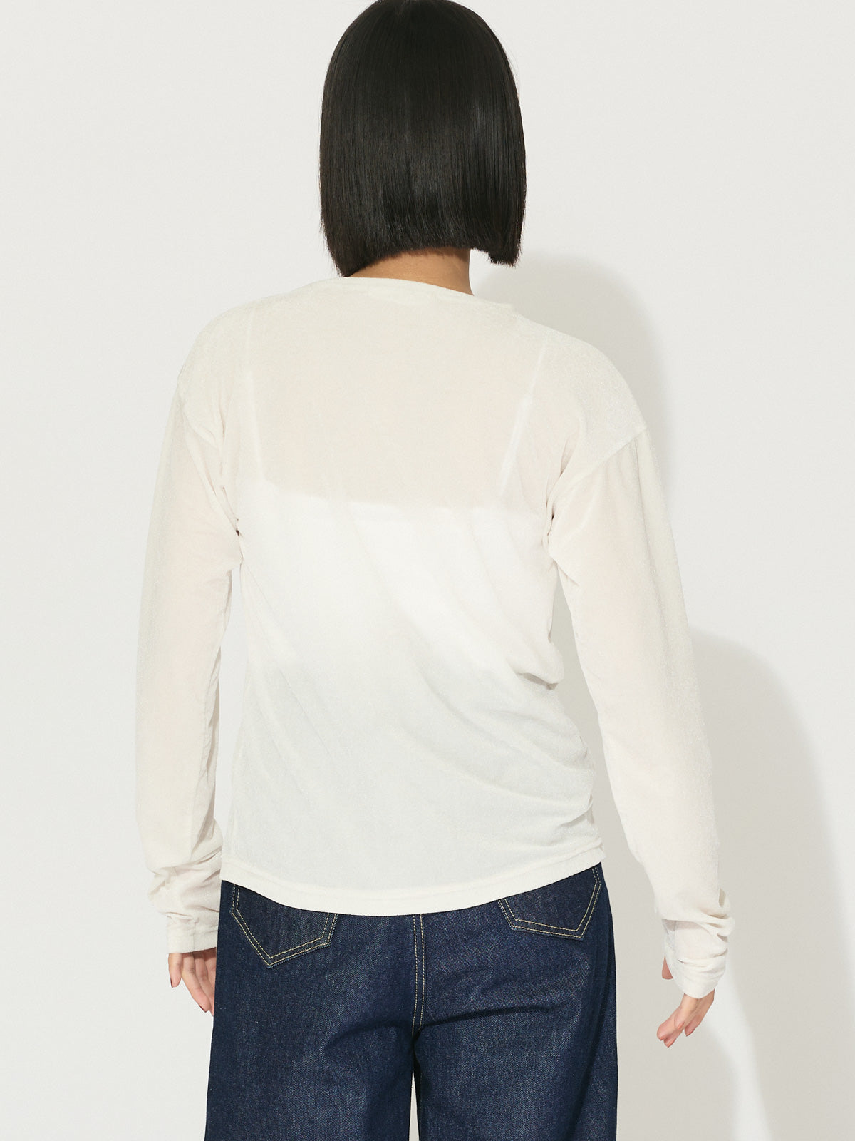 sheer velour pullover